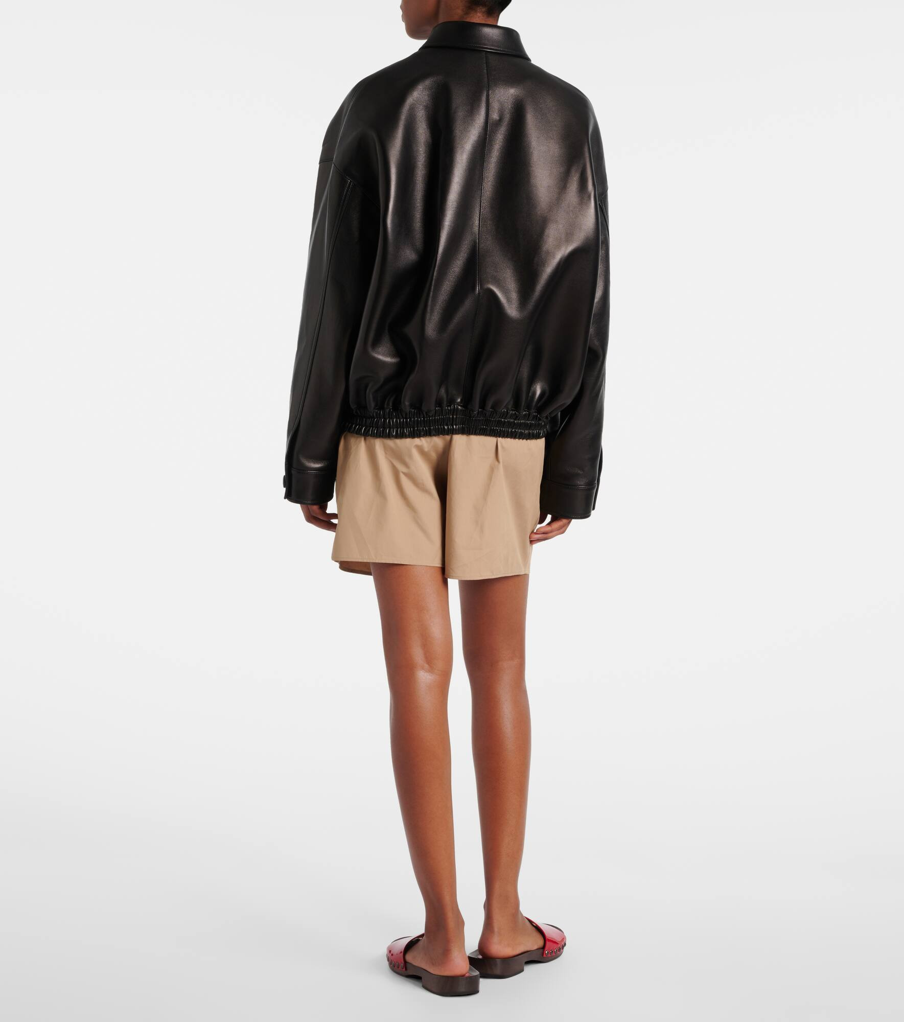 Logo leather jacket - 3