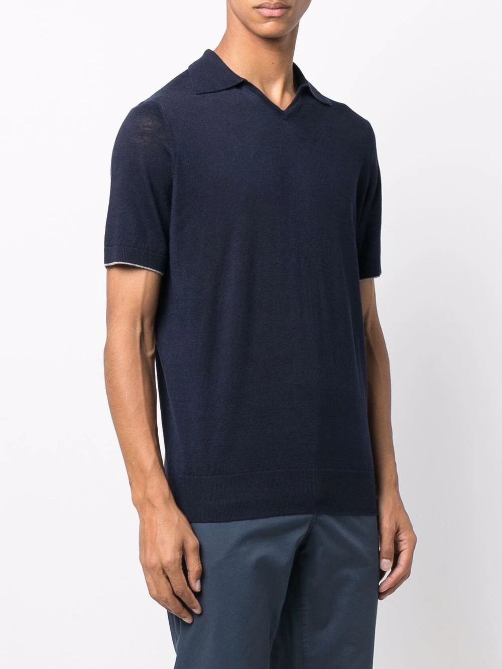 ribbed-edge polo shirt - 3