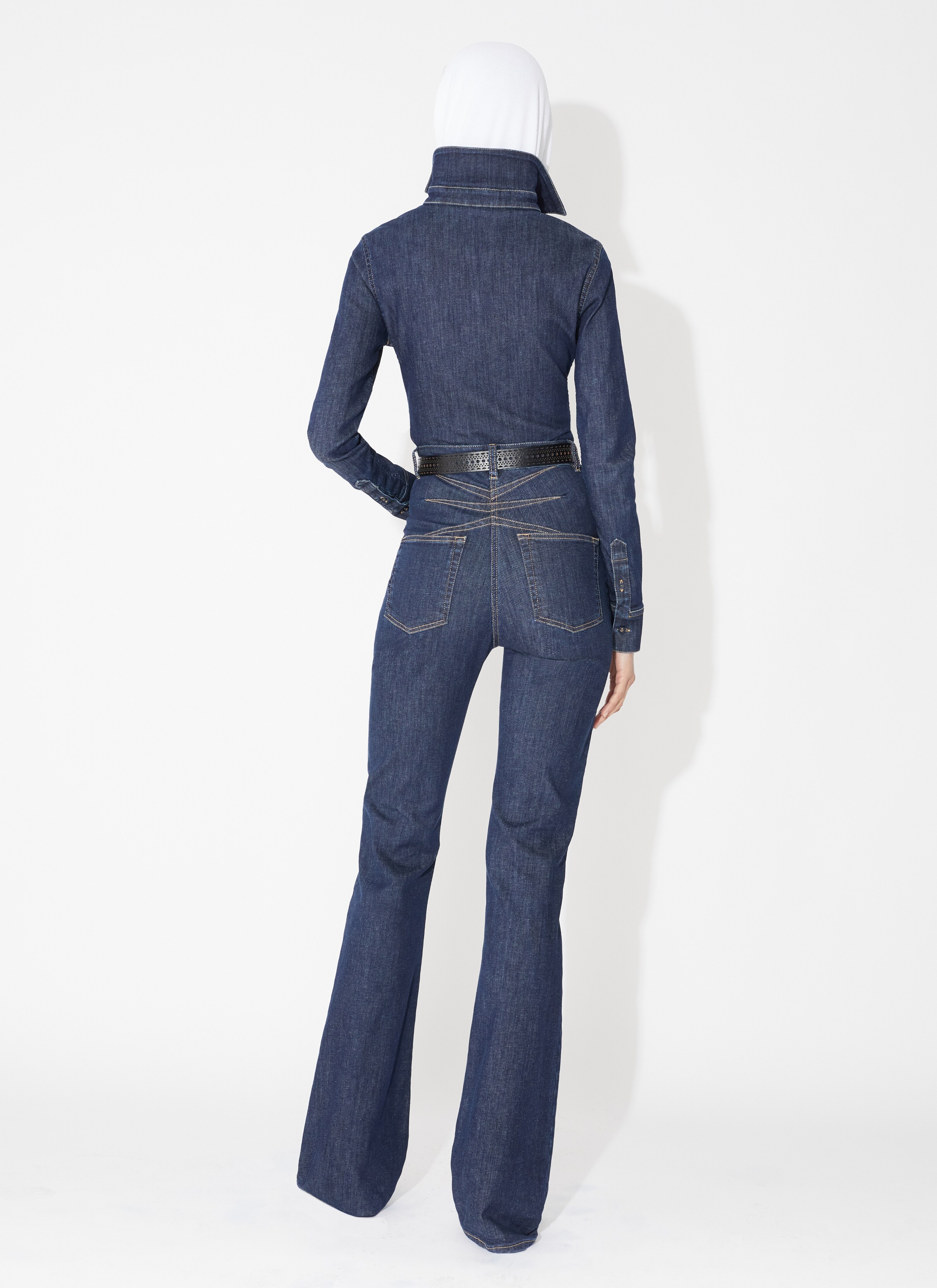 ALAIA High-Waisted Raw Denim Jeans - Bergdorf Goodman