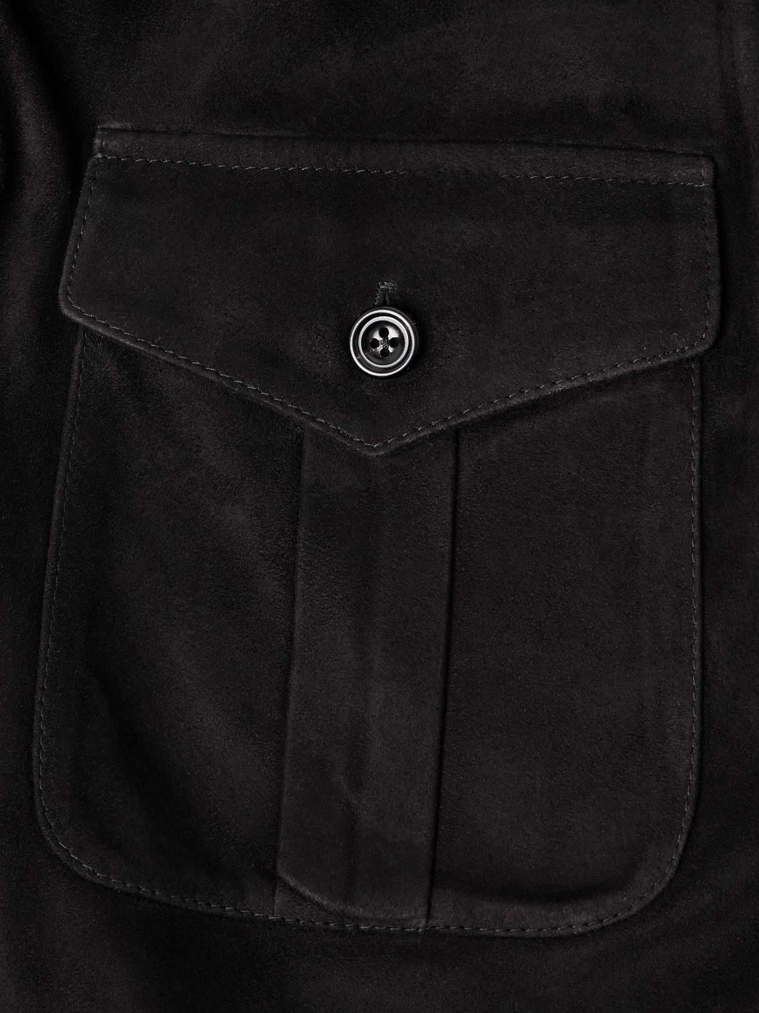 Barron Suede Overshirt Black - 6