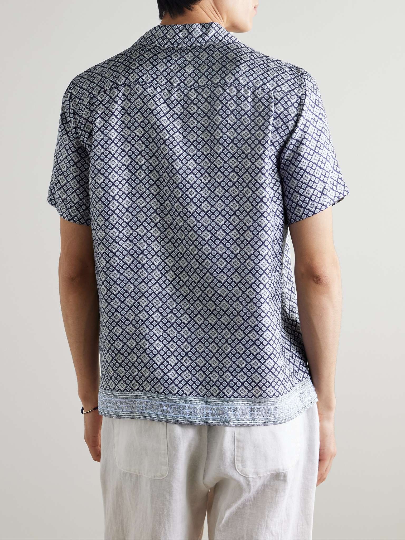Maitan Camp-Collar Printed Silk-Twill Shirt - 3