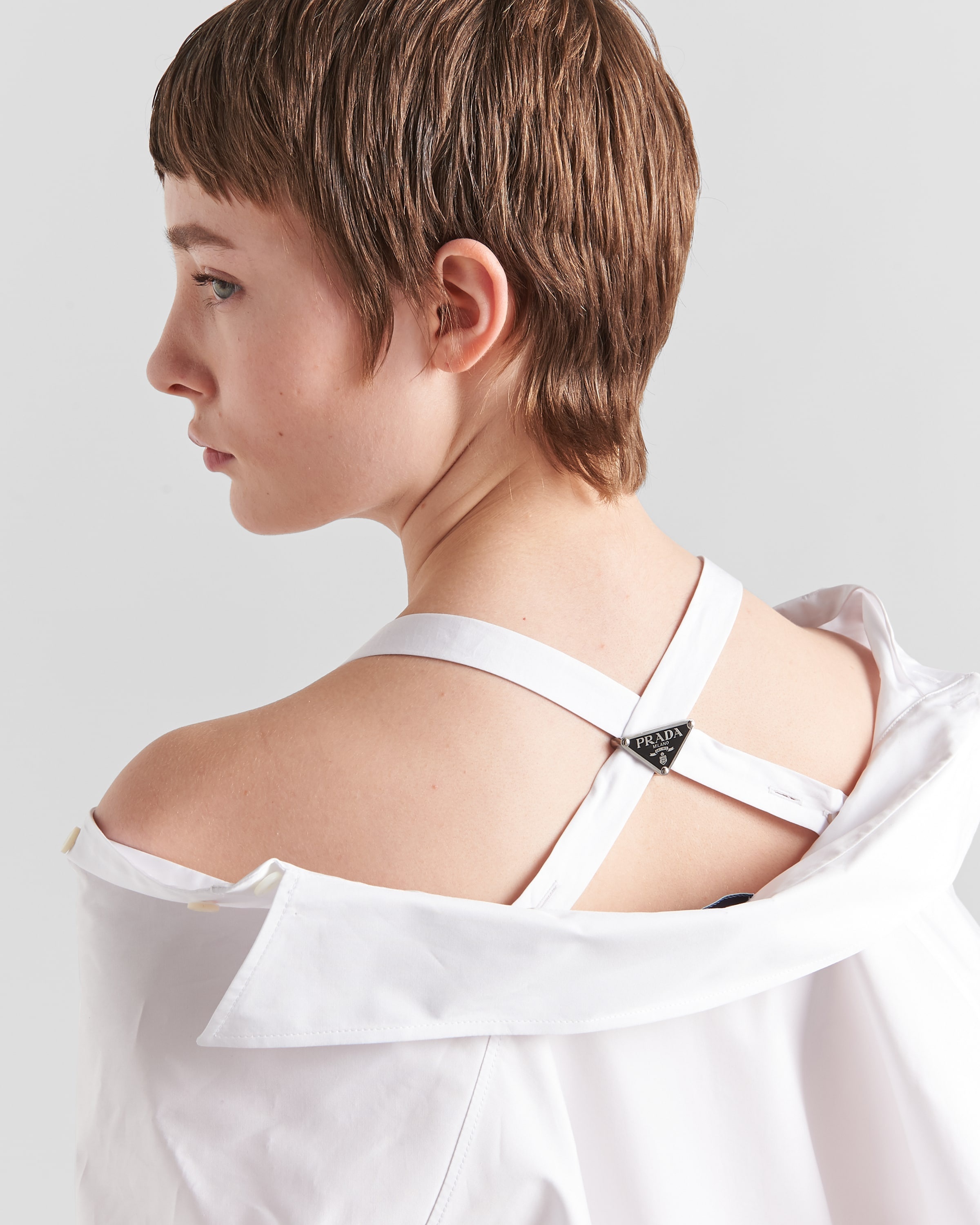 ワンピース PRADA White Cotton Reversibile Mini Dress Cotton minidress in white - Prada | Mytheresa