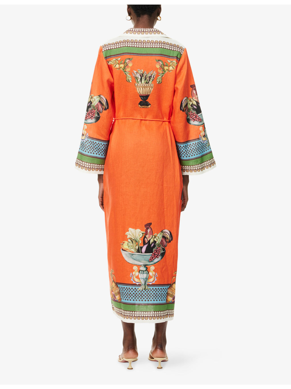 Rocco Graphic-Pattern Flax Midi Shirt Dress - 4
