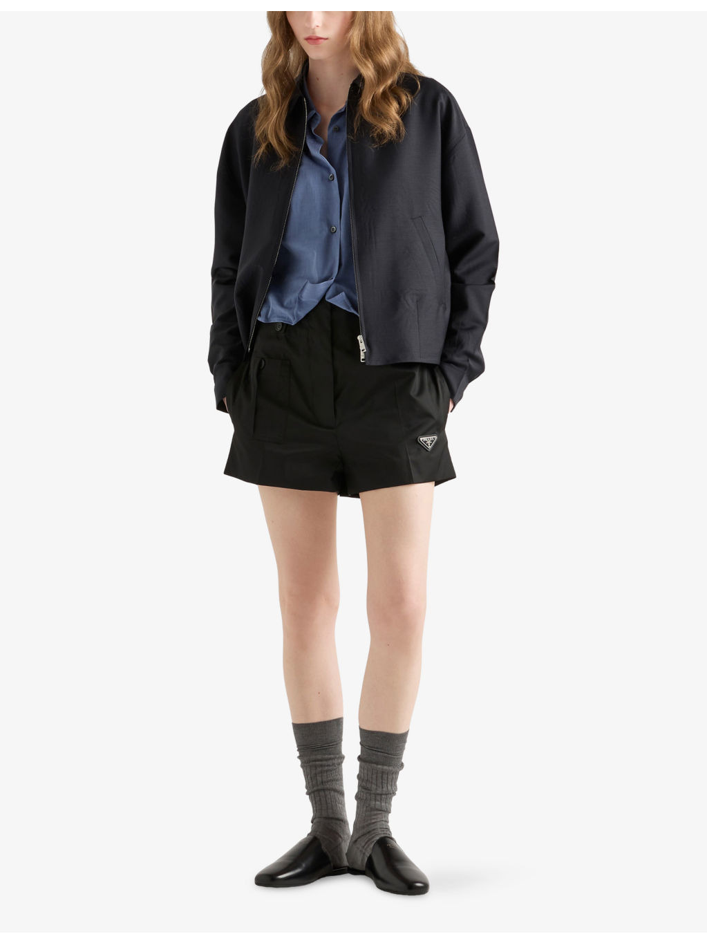 Re-Nylon Triangle-Logo Woven Shorts - 2