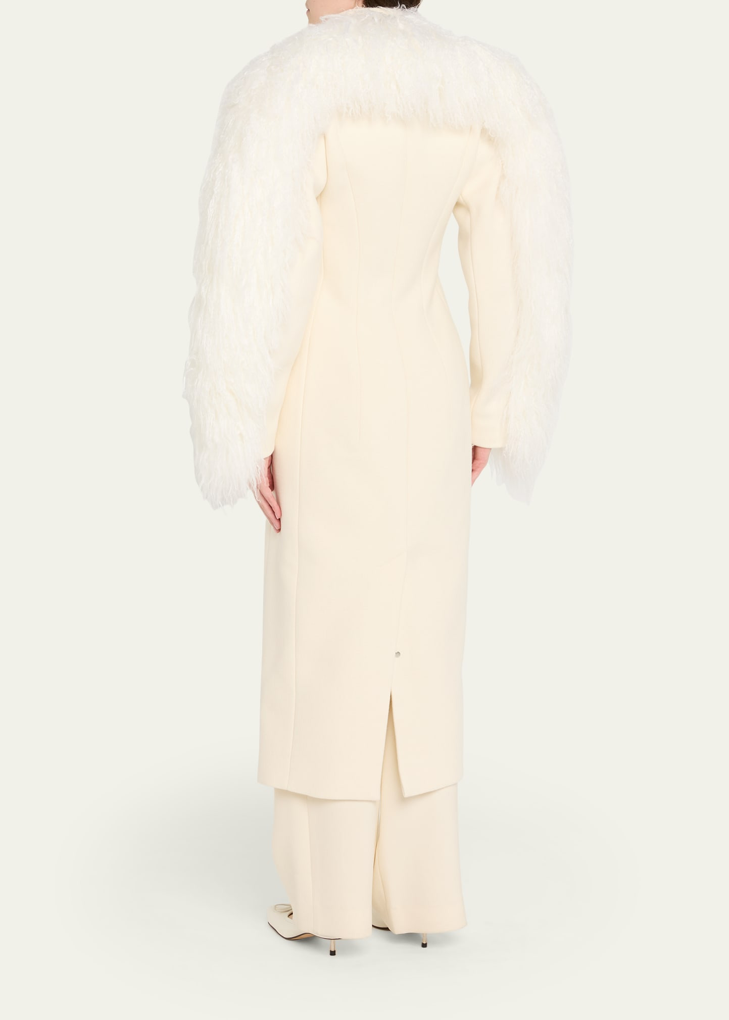 Le Manteau Boa Lamb Shearling Long Wool Coat - 3