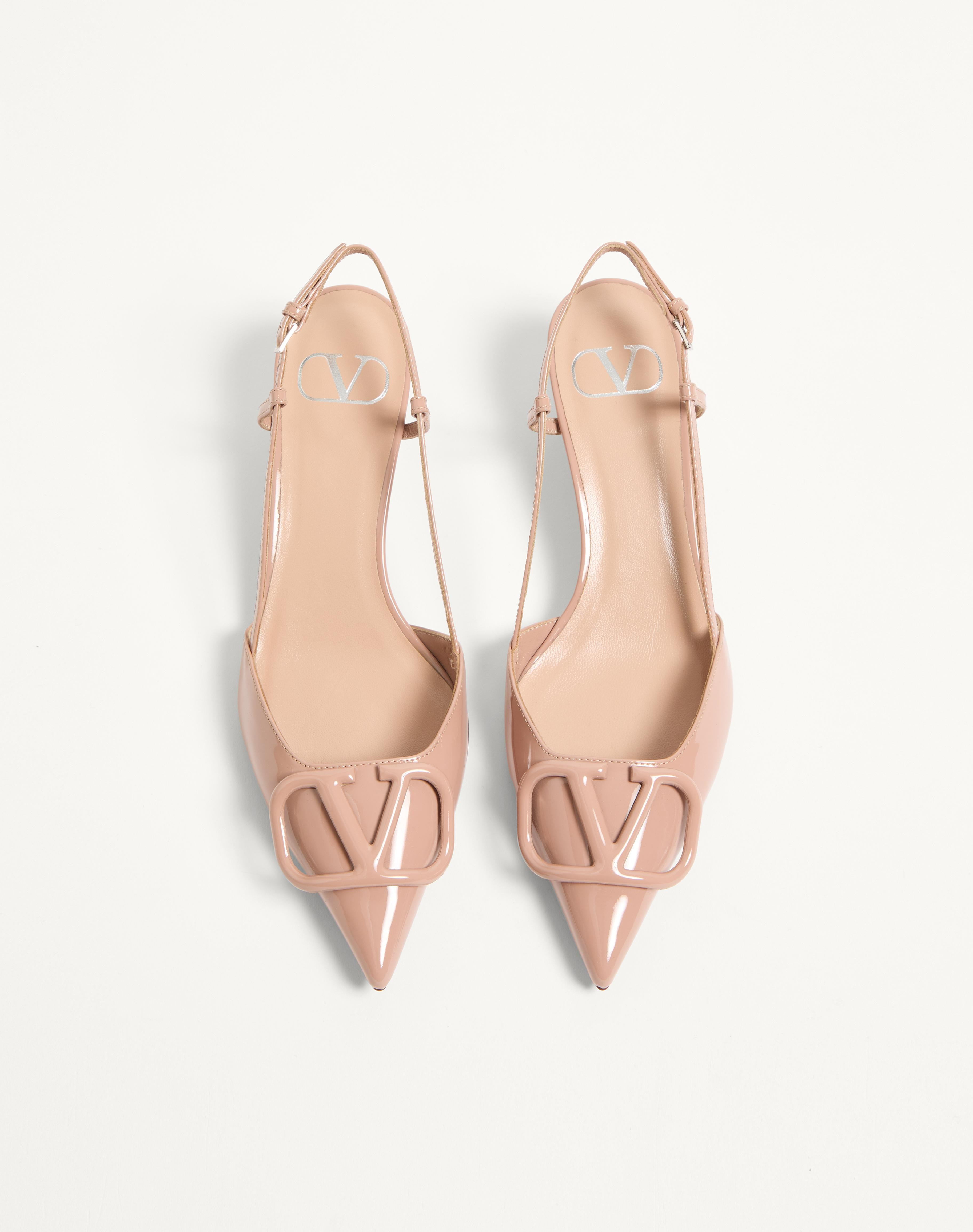 VLOGO SIGNATURE PATENT LEATHER SLINGBACK PUMP 40MM / 1.6 IN. - 4