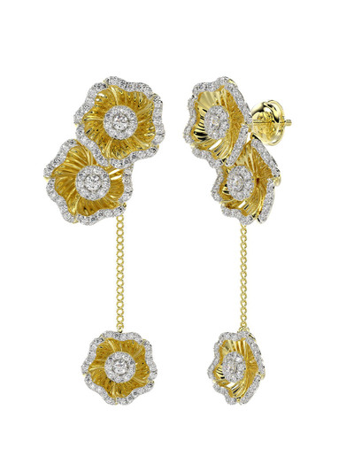 Marchesa HALO FLOWER YELLOW GOLD DROP EARRINGS outlook