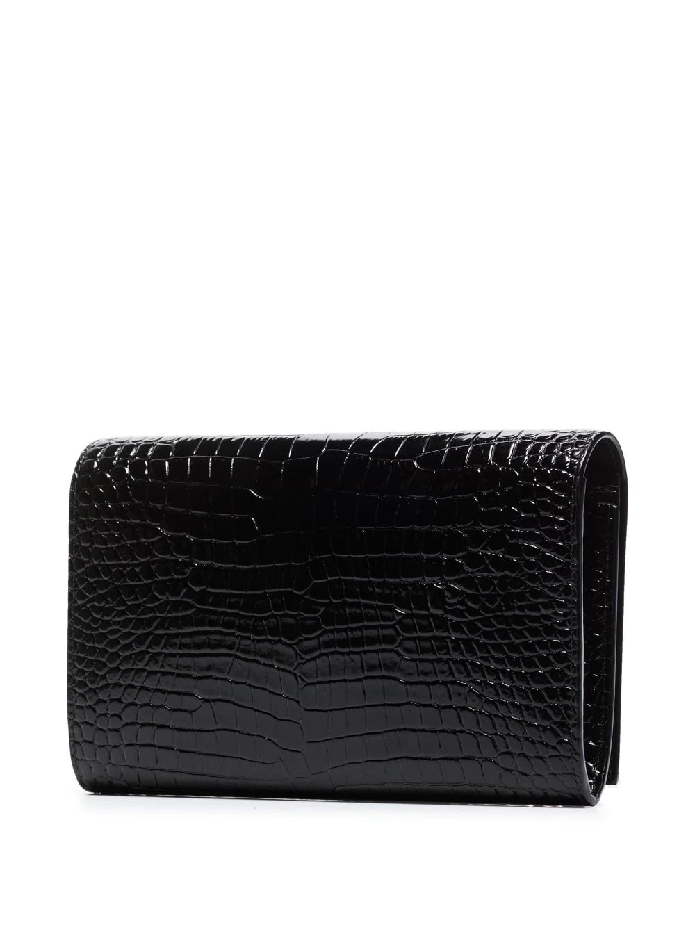 crocodile-embossed glossy leather crossbody bag - 3