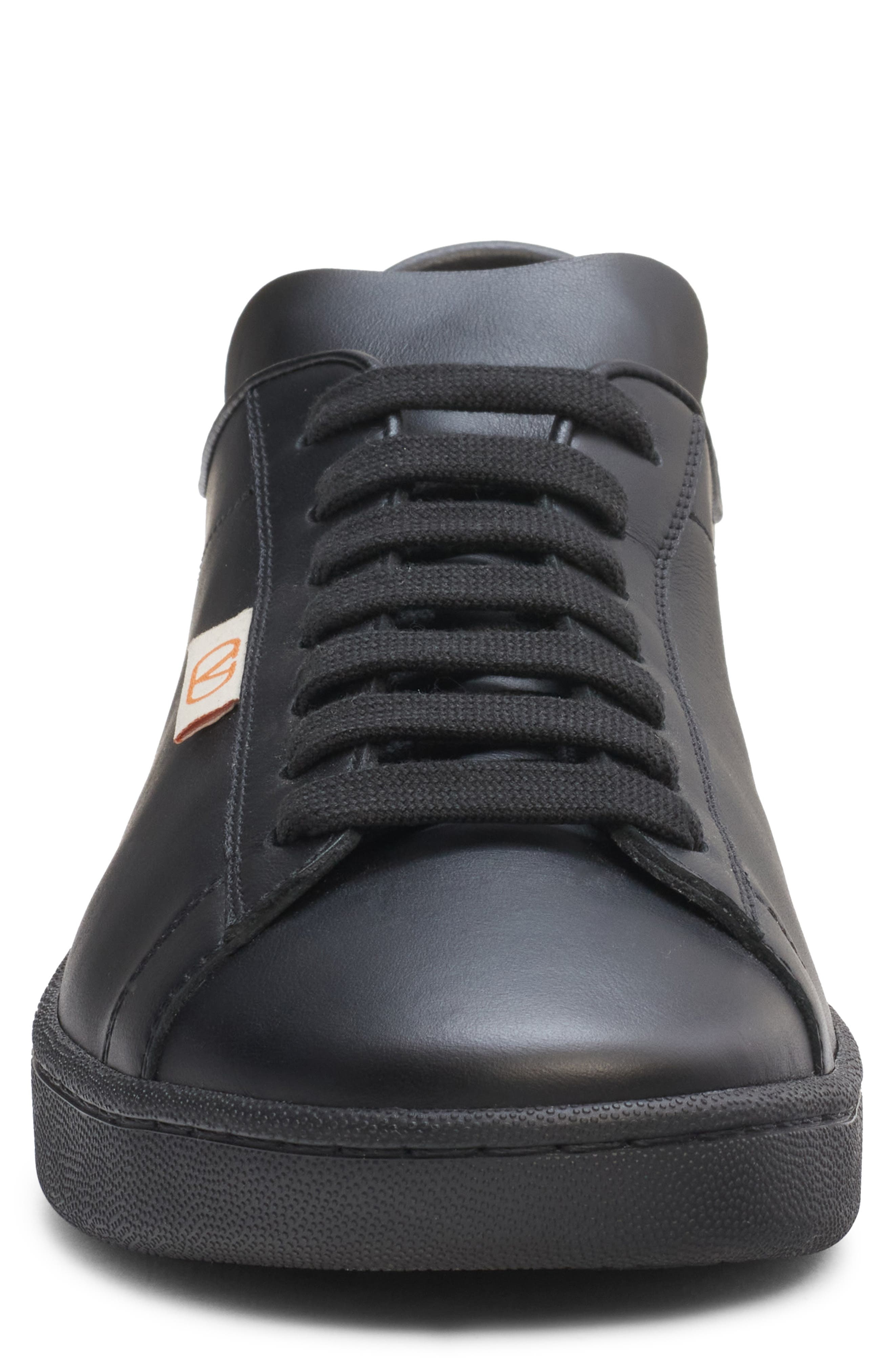 Valentino Garavani Calfskin Leather Sneaker in Nero/Pumpkin/Nero at Nordstrom - 4