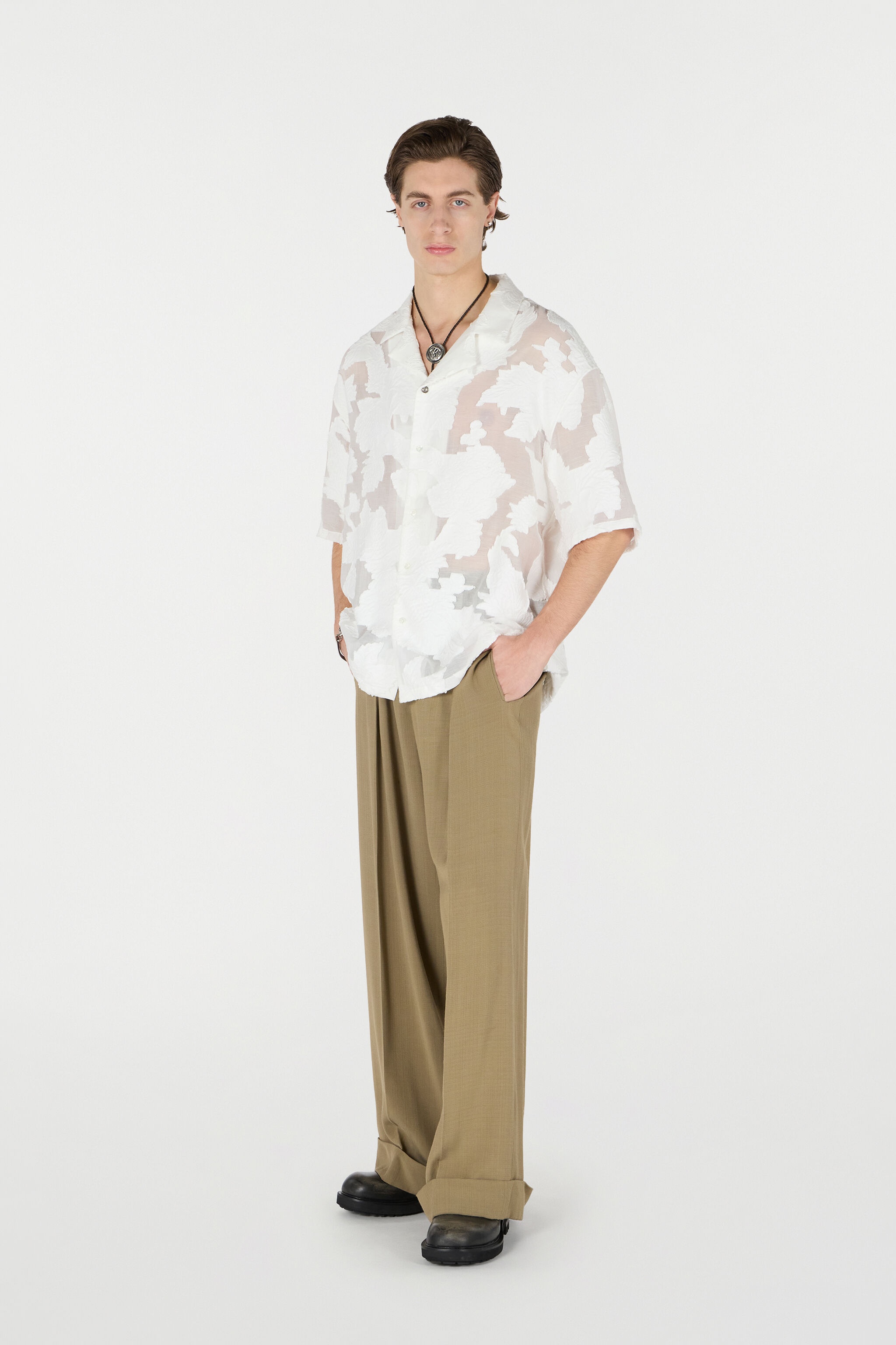 Palazzo Pants With Pleat Detail - 2