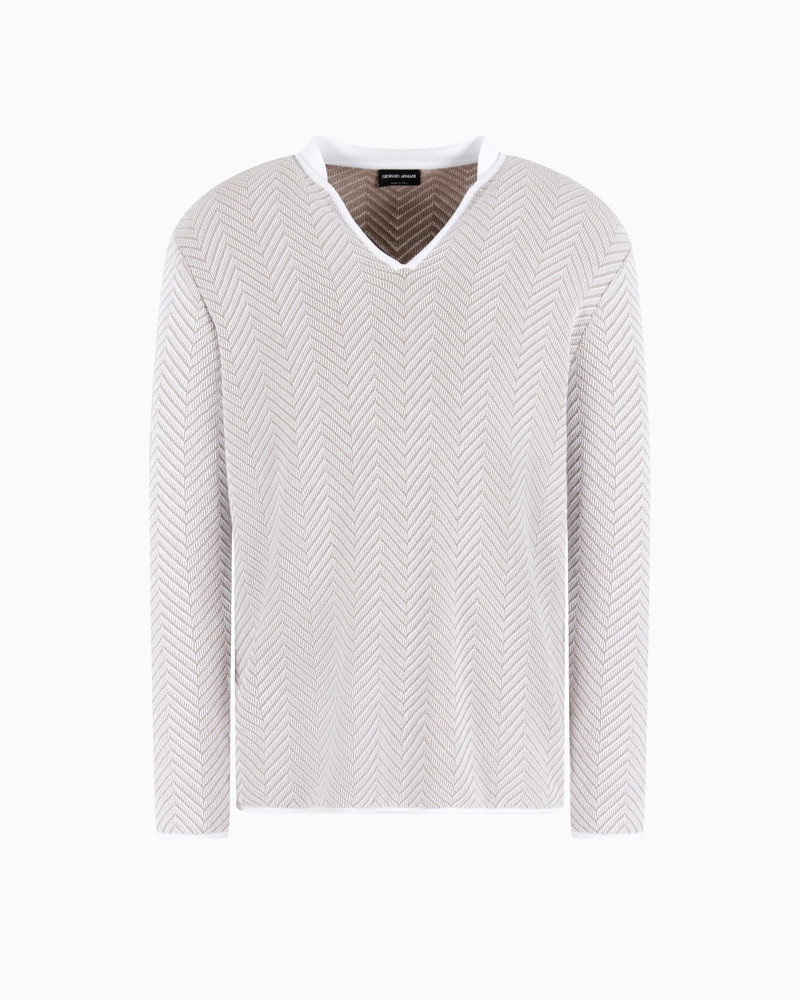 CASHMERE, VISCOSE AND SILK JACQUARD JUMPER 1