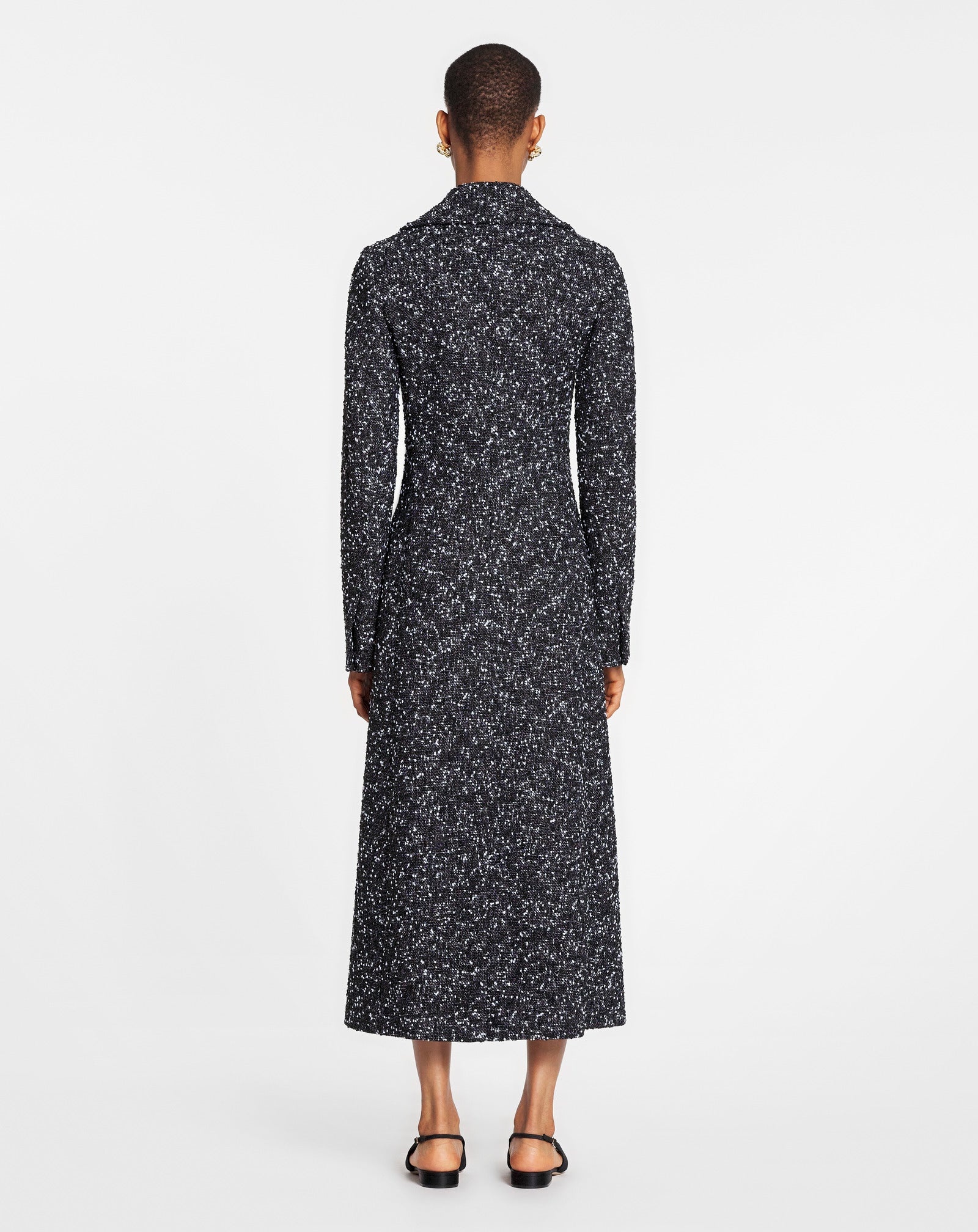 DOUBLE-BREASTED FITTED TAILORED COAT IN TWEED - 4
