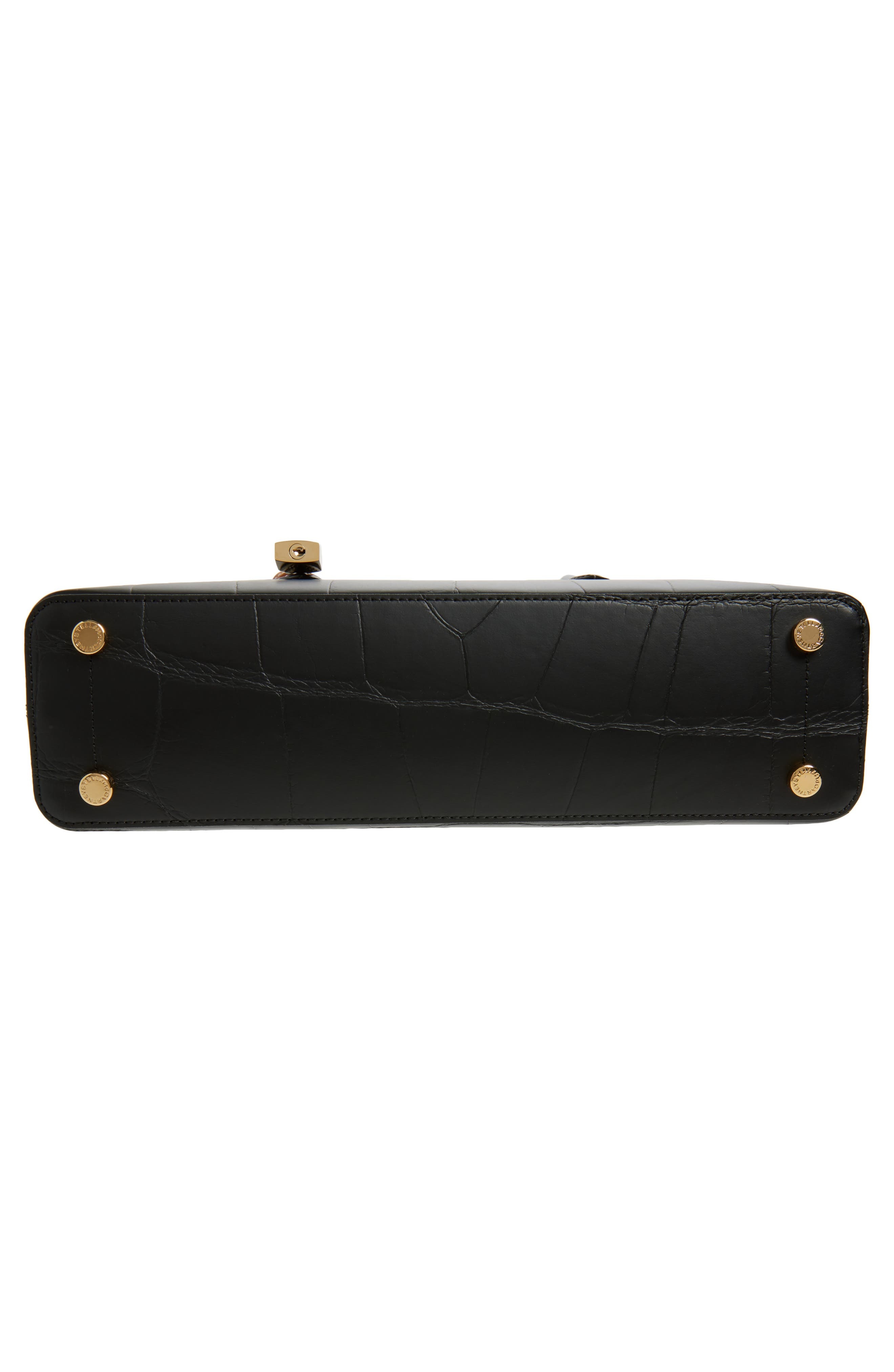 Stella McCartney Ryder Croc Embossed Faux Leather Shoulder Bag in Black at Nordstrom - 7