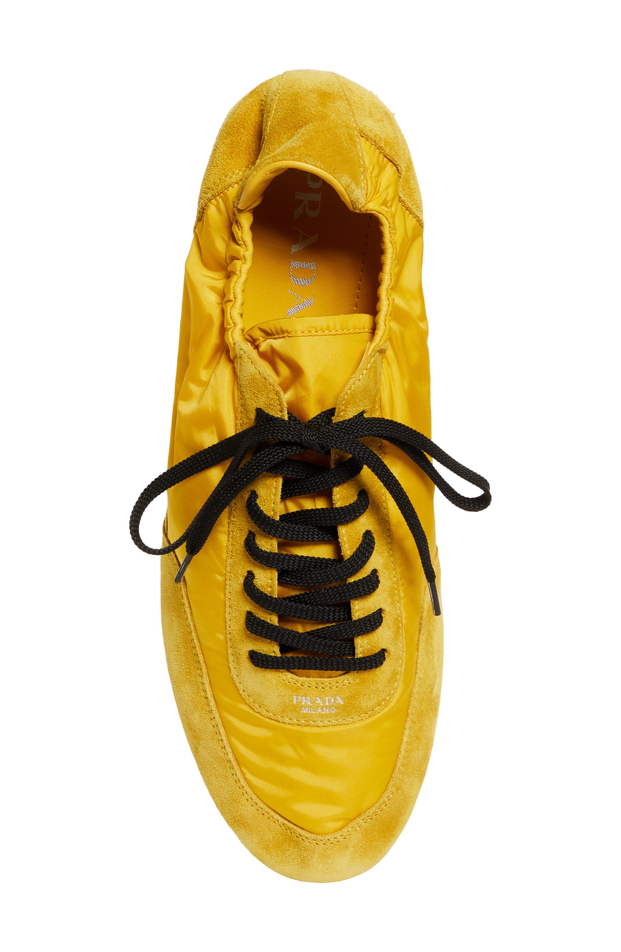 Prada Collapse Mixed Media Low Top Sneaker in Topazio at Nordstrom - 5