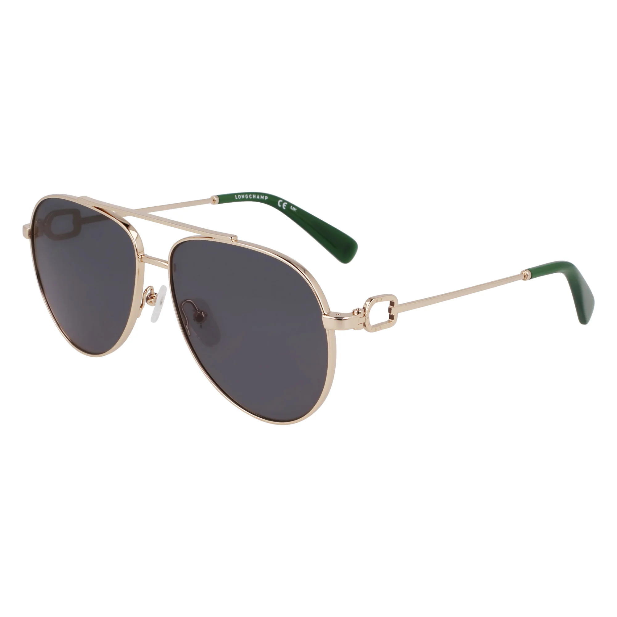 Longchamp Gold and Green Sunglasses Sunglasses Gold/Green - Metal | Longchamp EN main image 2