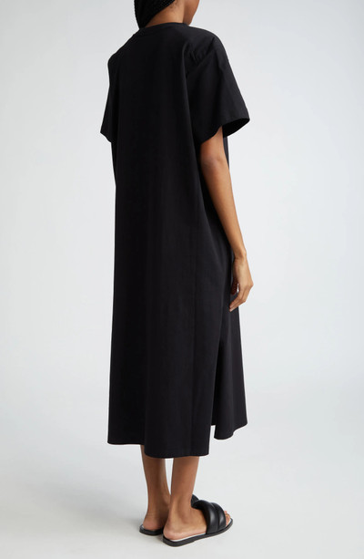 STAND STUDIO Margo Organic Cotton Oversize T-Shirt Dress in Black/Stallion outlook