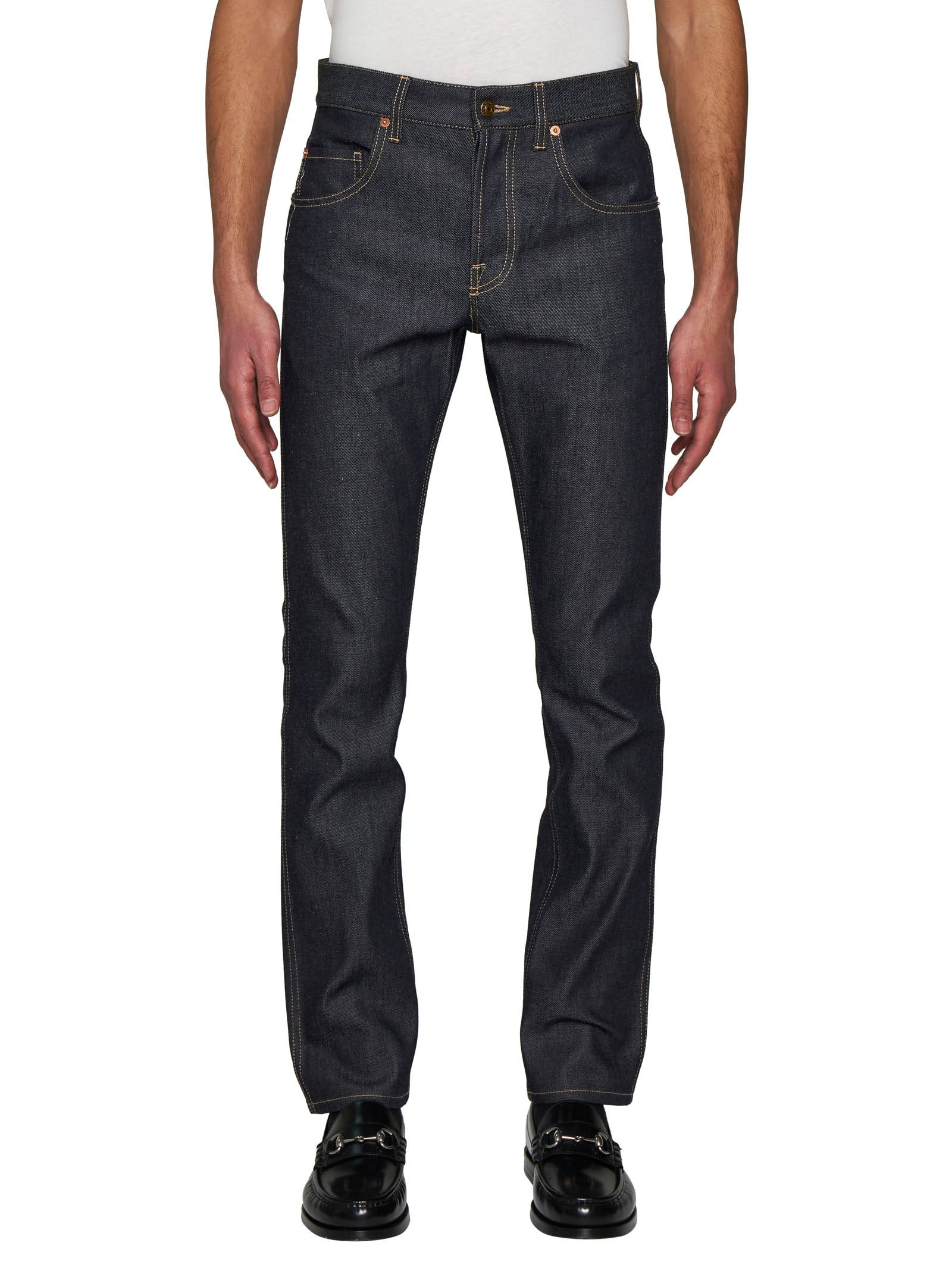 Gucci Men Back Horsebit Jeans - 2