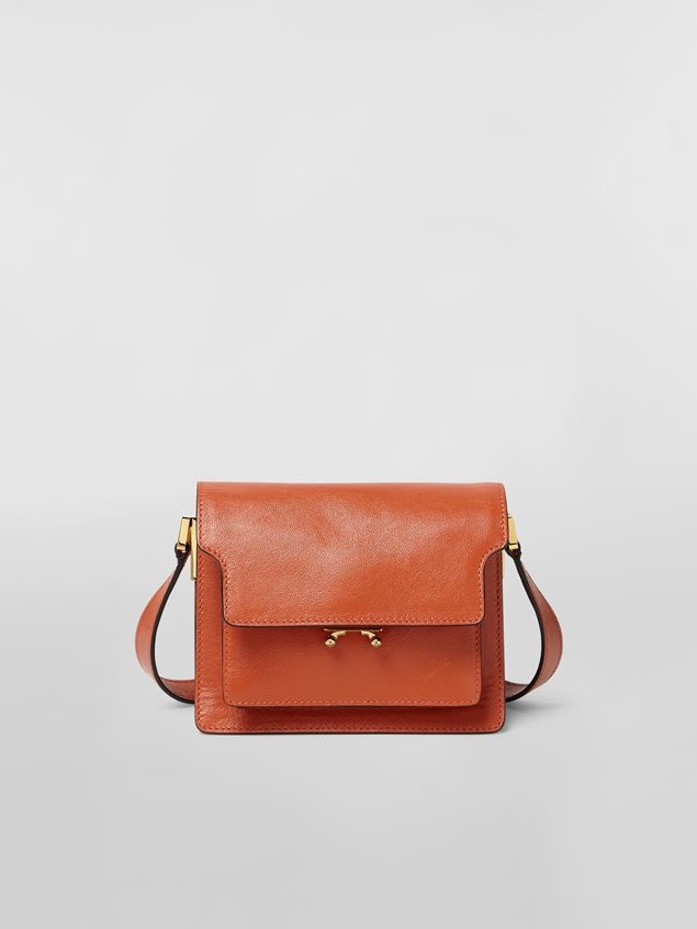 TRUNK SOFT BAG IN ORANGE TUMBLED CALF - 1