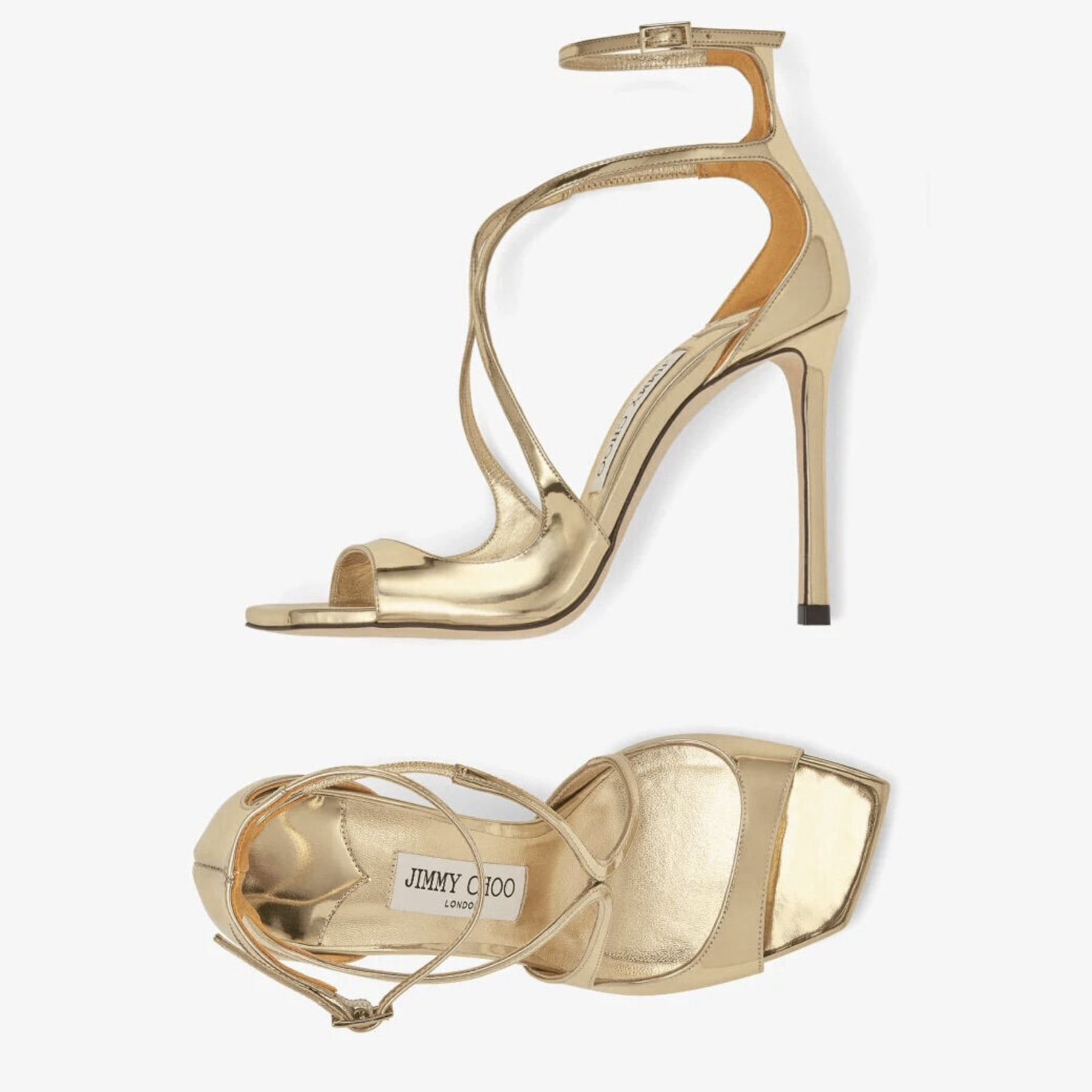 Azia 110
Gold Liquid Metal Leather Sandals - 4