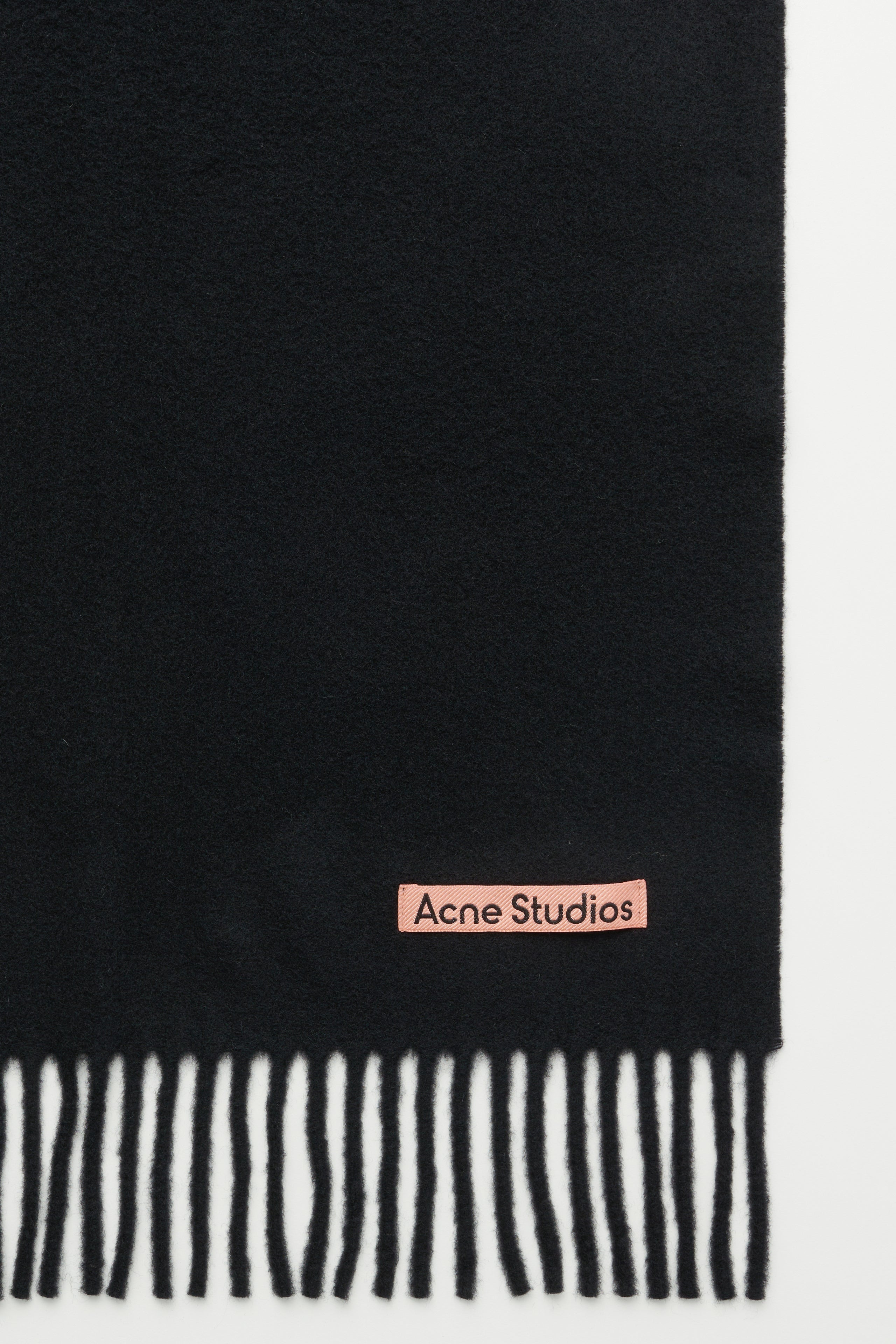 ACNE STUDIOS FRINGE WOOL SCARF NARROW BLACK - 2