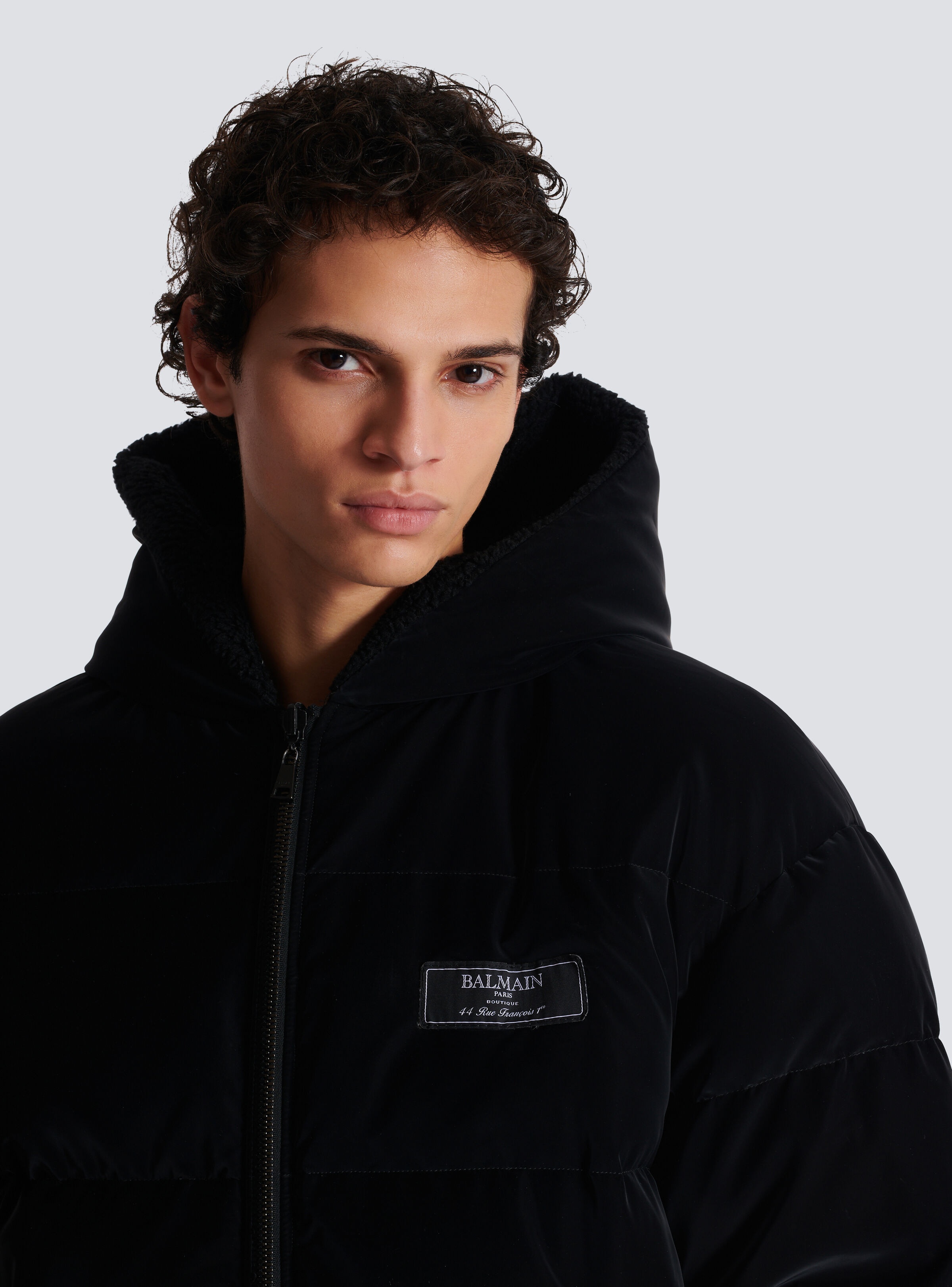 Reversible varsity-style puffer jacket with hood - 9