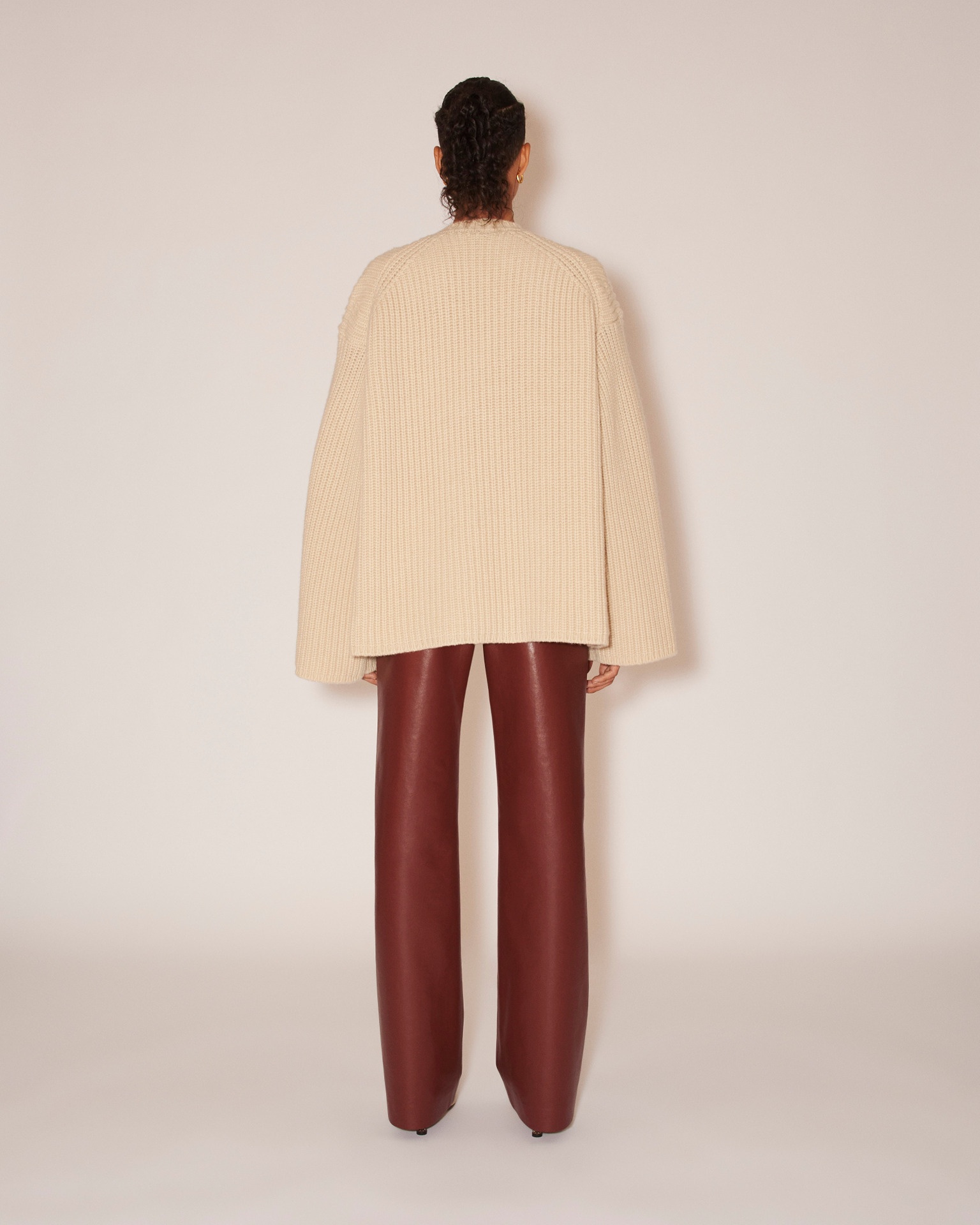 MAURA - Cashmere-merino chunky sweater - Beige - 5