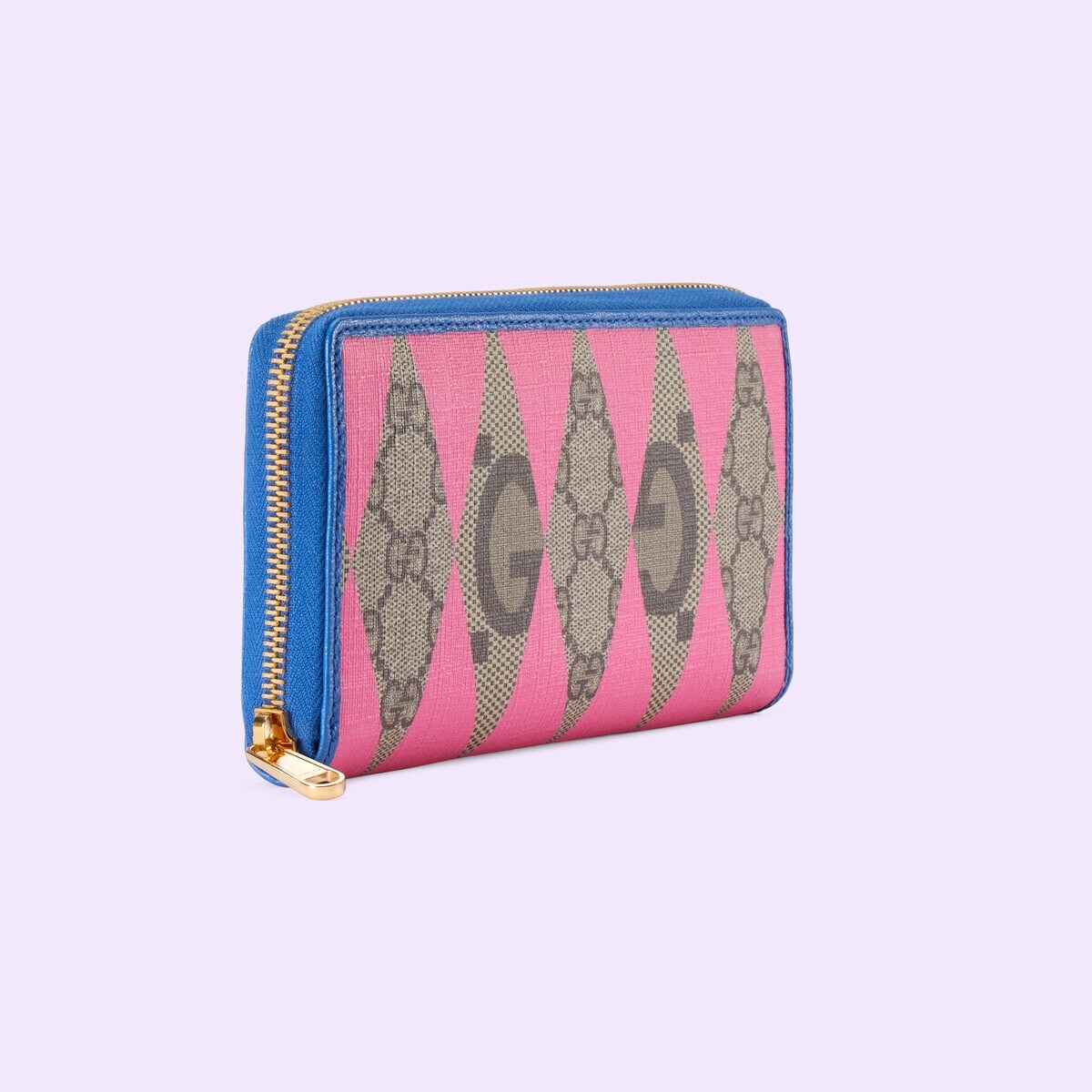 GG rhombus print zip around wallet - 3