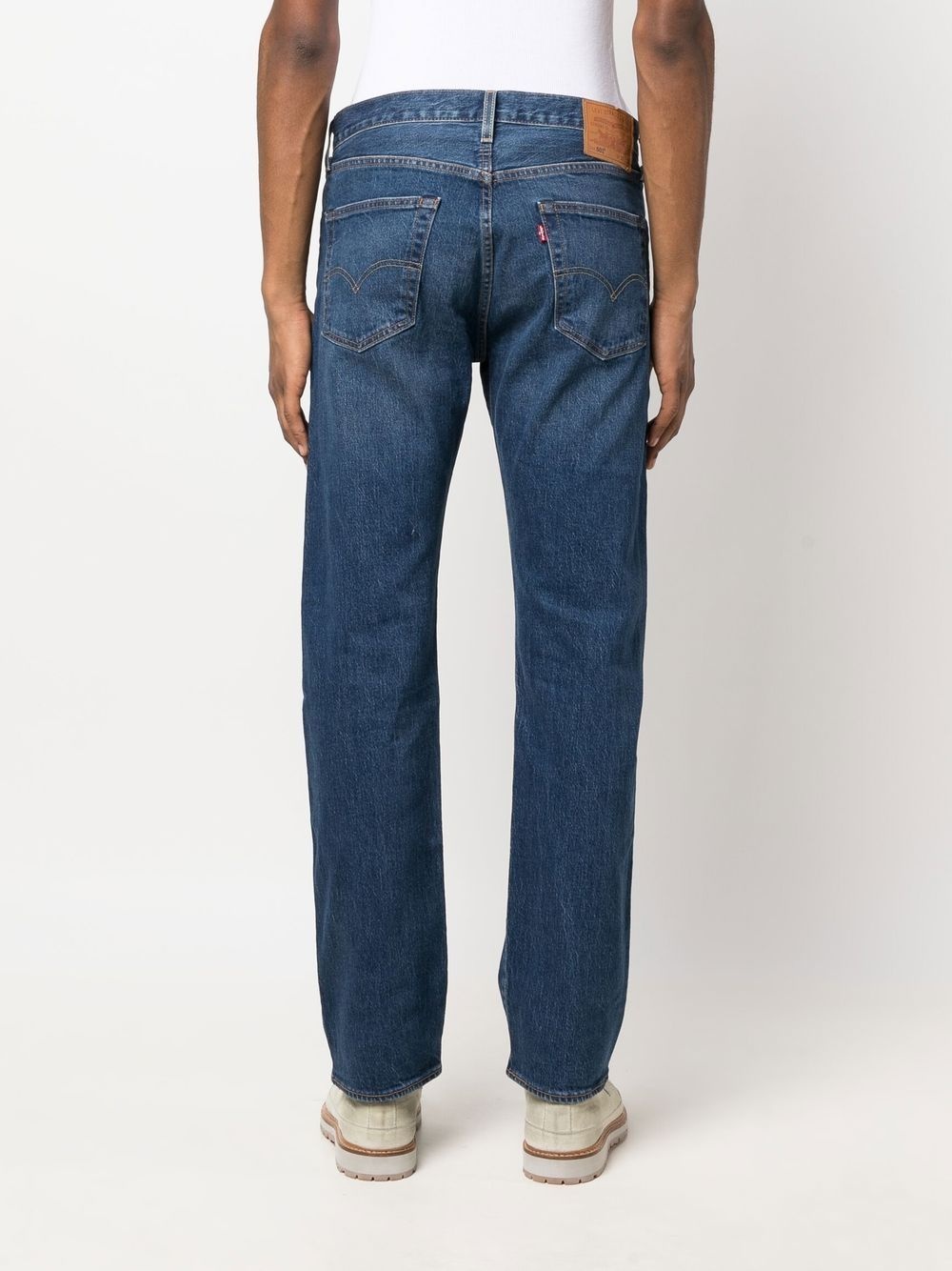 501 dark-wash straight-leg jeans - 4