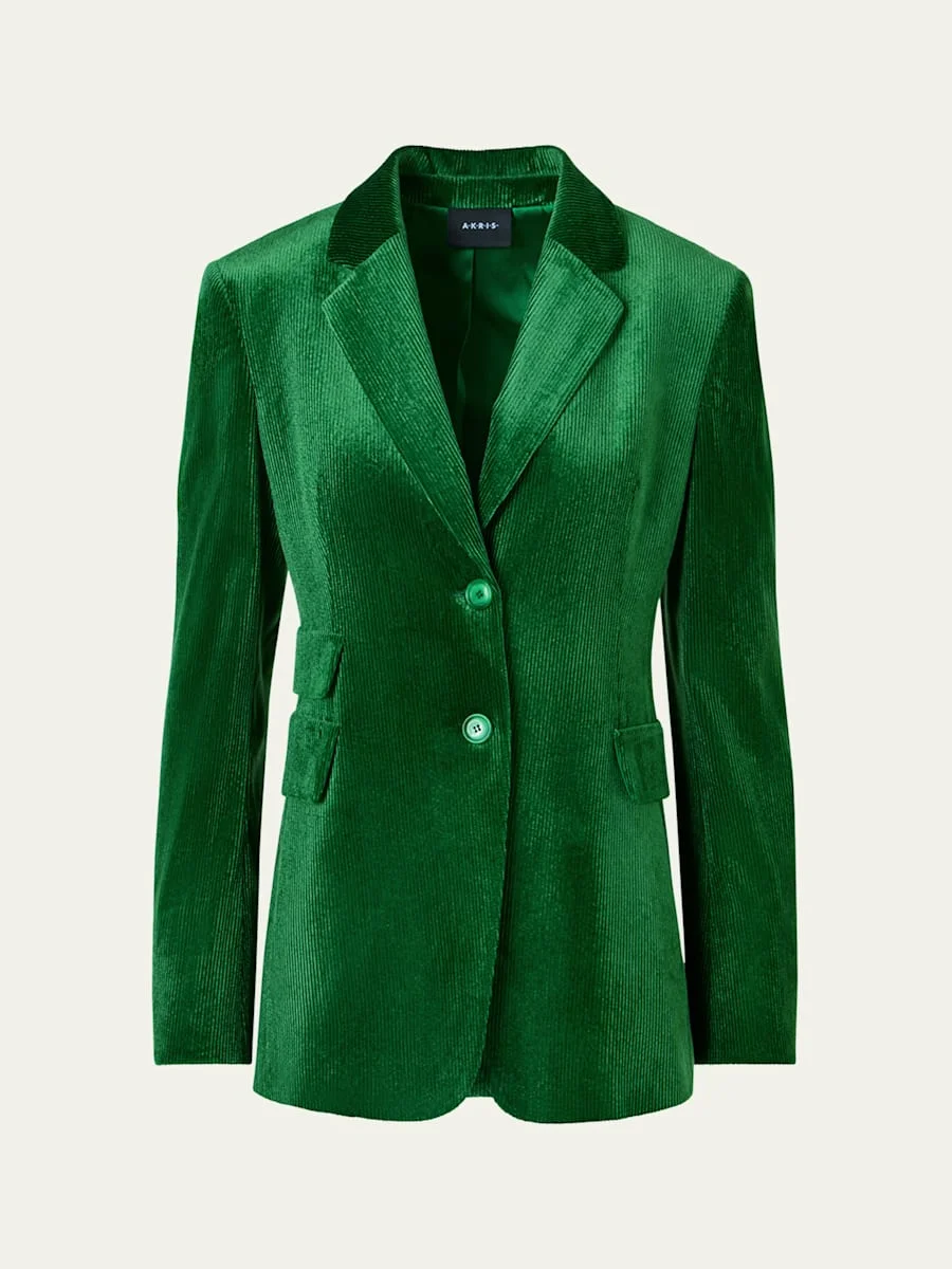 Corduroy Single-Breasted Jacket - 1