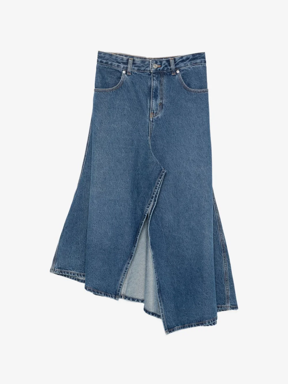 asymmetric-hem front-slit skirt - 1