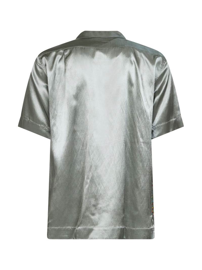 Dries Van Noten Mint green viscose blend Firework sequin-embellished bowling shirt outlook