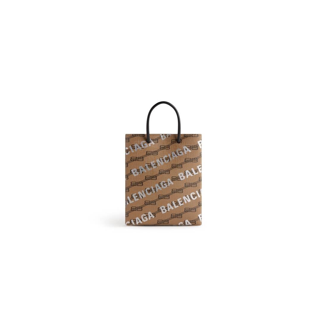 Large Shopping Bag Bb Monogram Coated Canvas And Allover Logo in Beige - 1