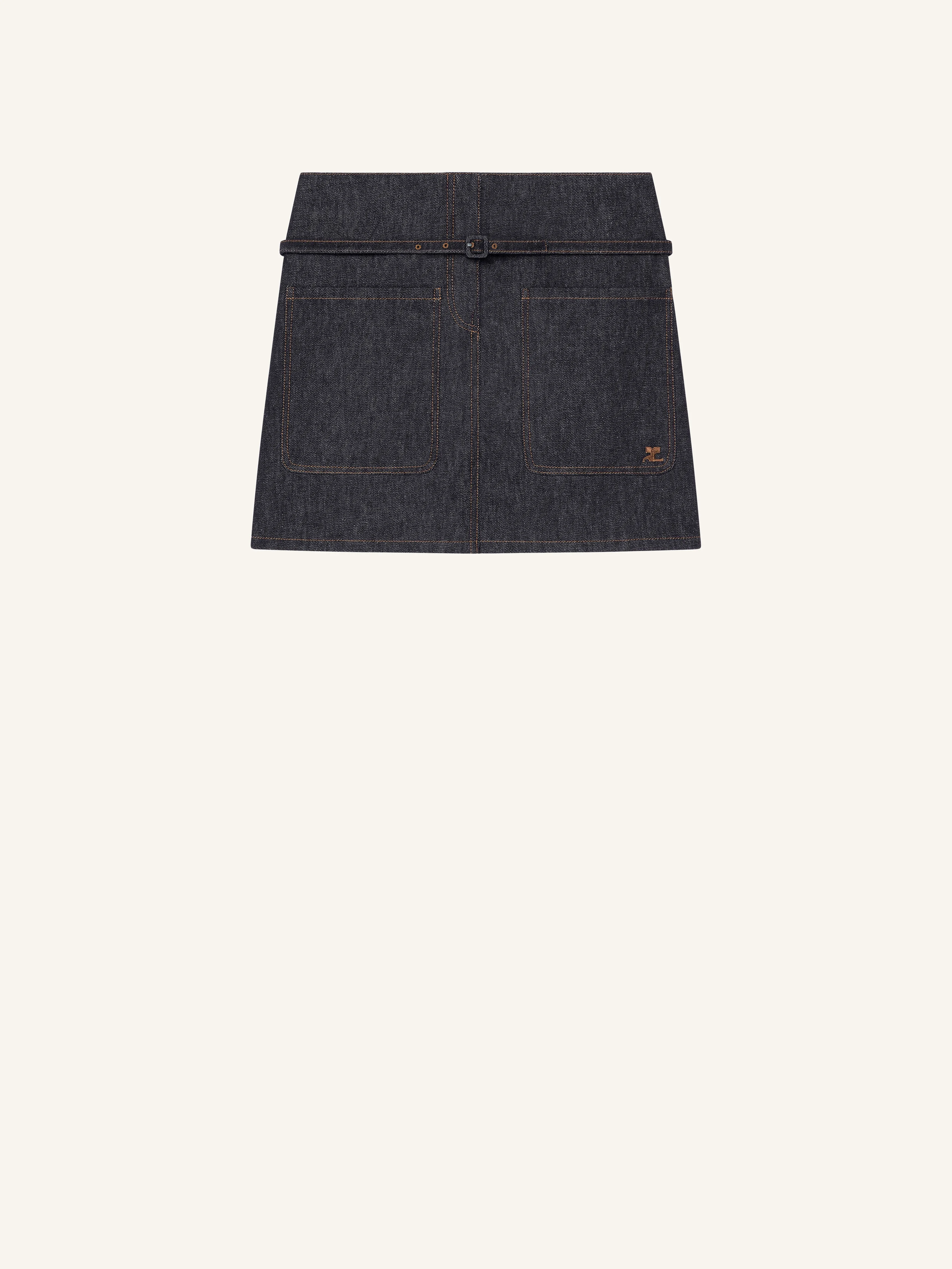 2-POCKET DENIM SKIRT - 1