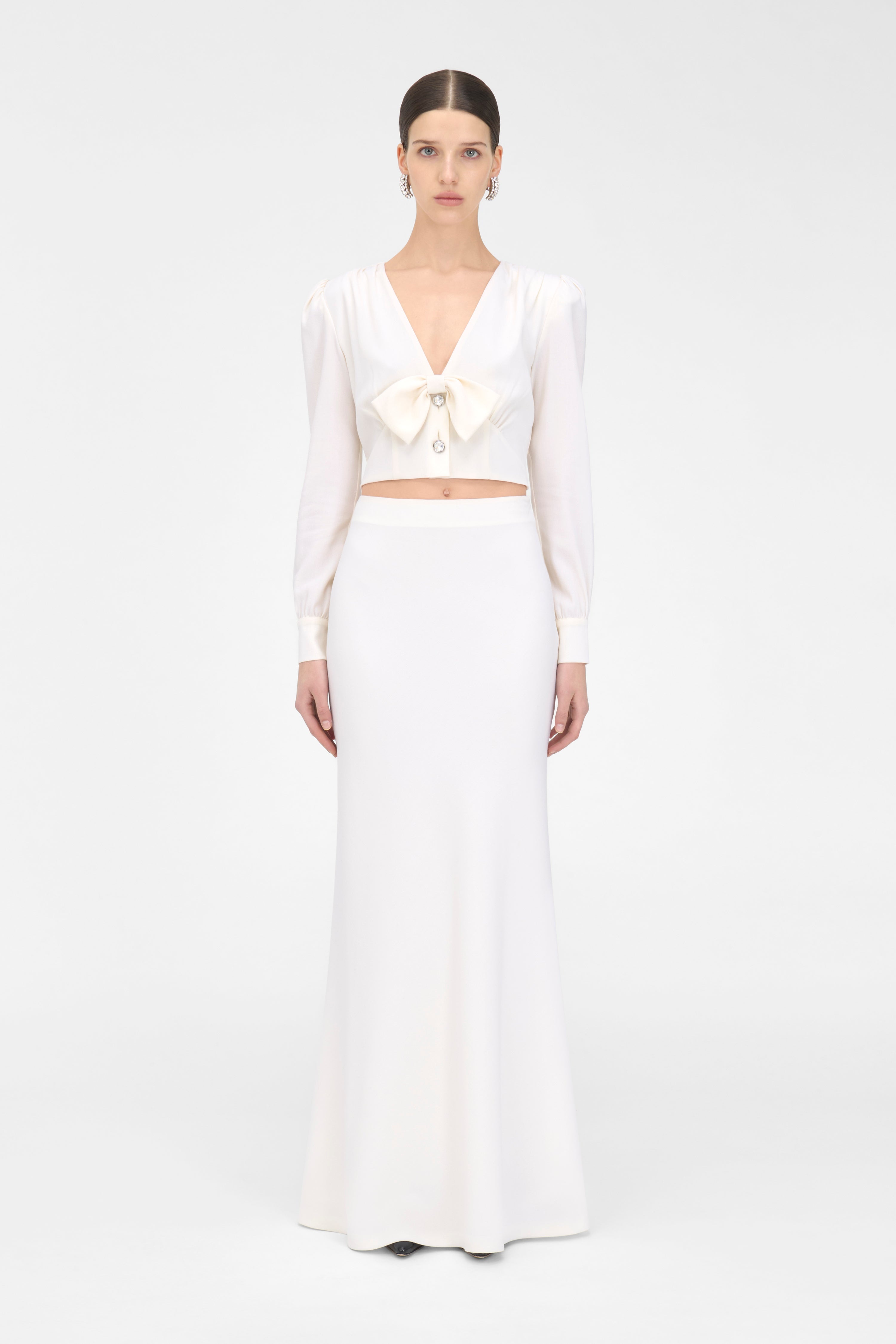 WOOL CREPE LONG SKIRT - 3