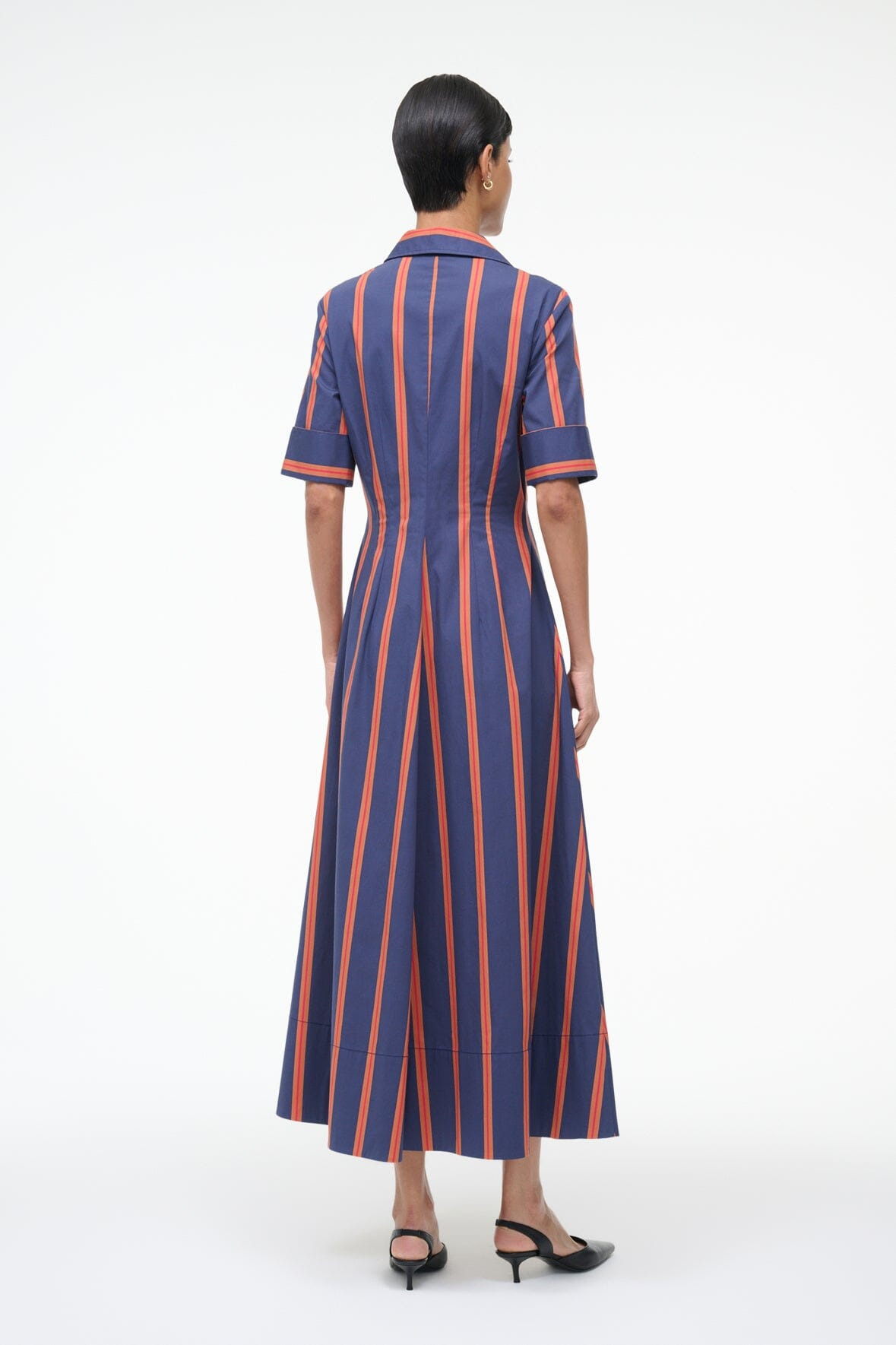 STAUD JOAN DRESS RAILROAD STRIPE - 5