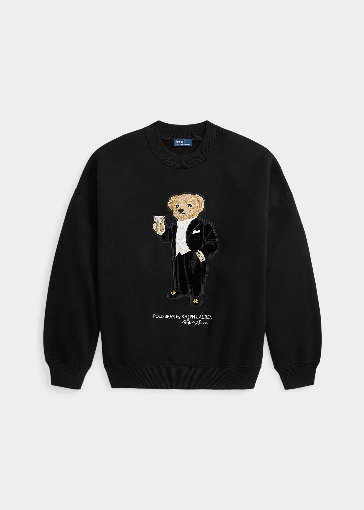 Martini Polo Bear-Patch Fleece Crewneck - 1