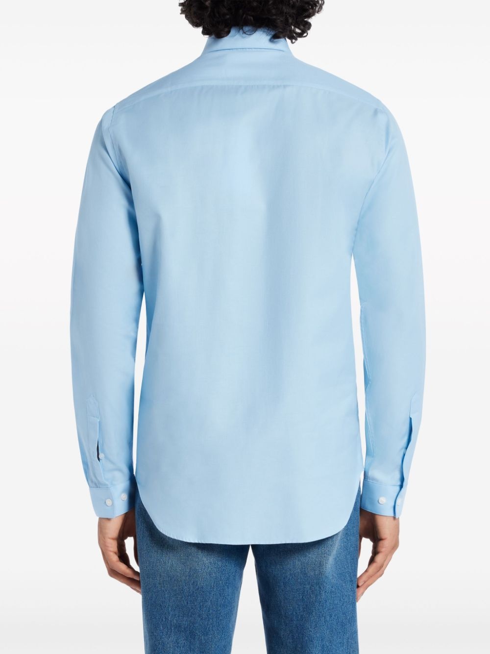 logo-embroidered cotton shirt - 4