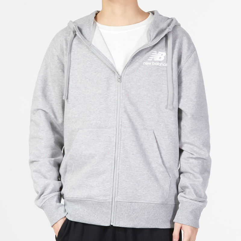 새로운 균형 Essentials 겹쳐 쌓이는 로고 프랑스 Terry 재킷 'Classic Grey' MJ31536-AG 3