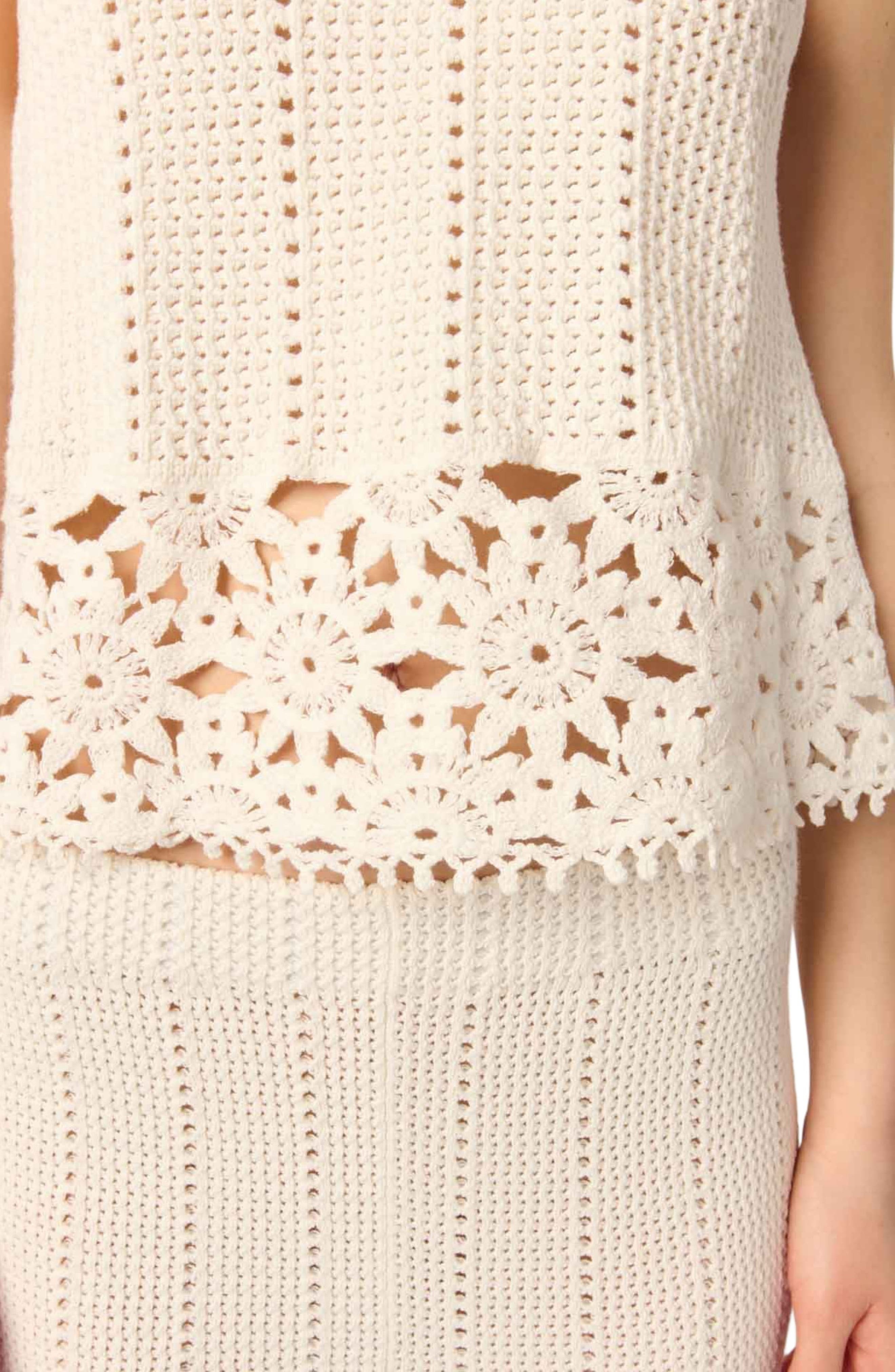 maje Crochet vest top in White at Nordstrom - 5