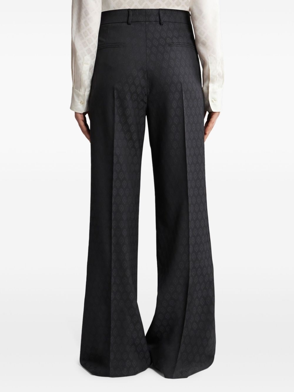 patterned-jacquard wool trousers - 4