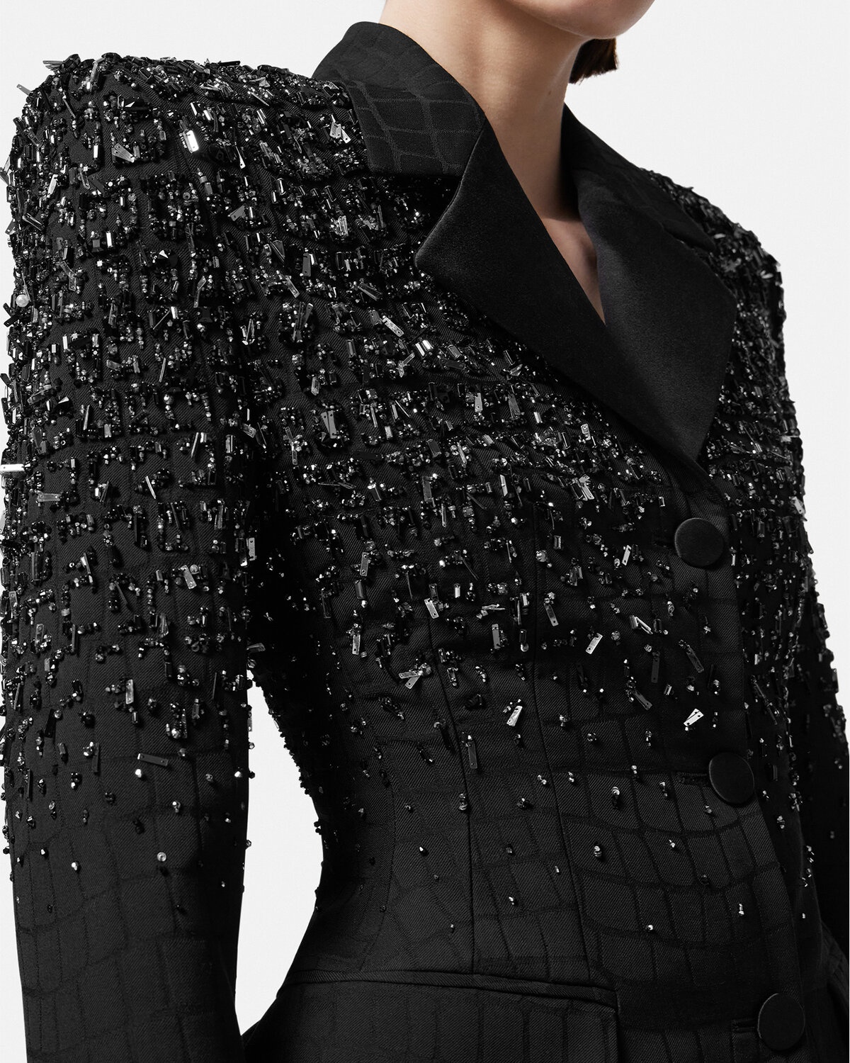 Crystal Croc-Jacquard Blazer - 5