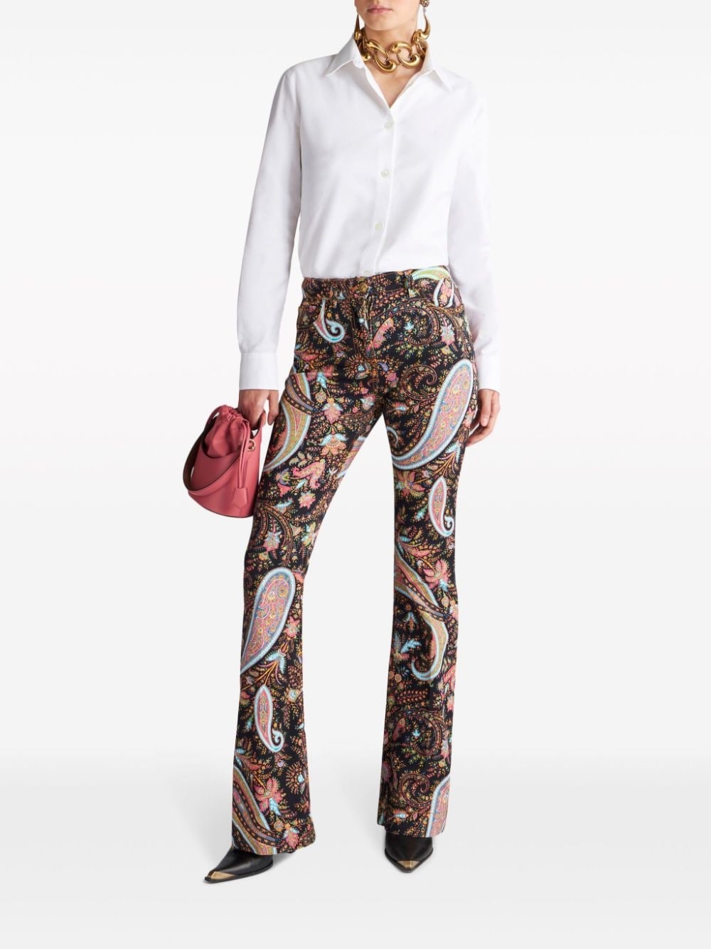 paisley-print flared trousers - 2