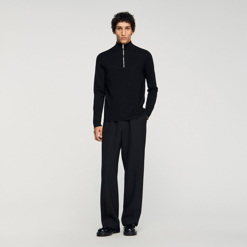 Sandro WOOL SWEATER WITH ZIPPED COLLAR outlook