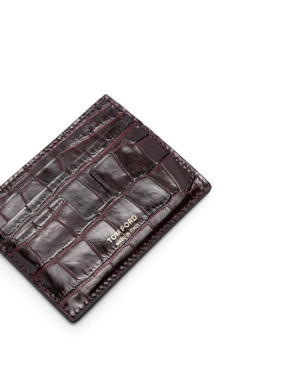 crocodile-embossed leather cardholder 3