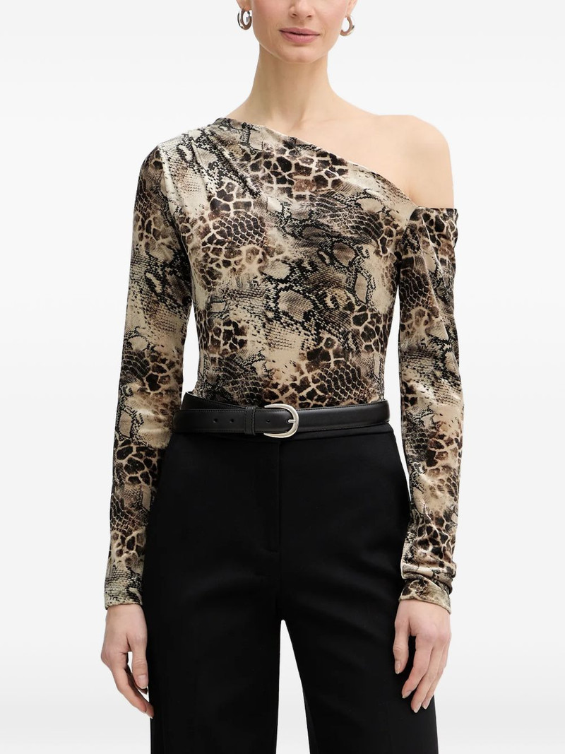 one-shoulder snakeskin-print body 1