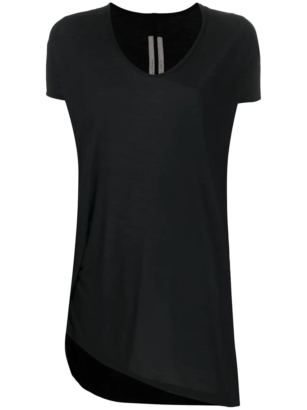 short sleeve asymmetric hem T-shirt - 1