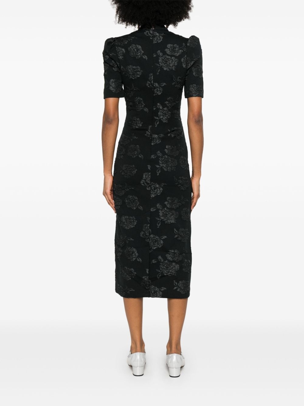 jacquard midi dress - 4