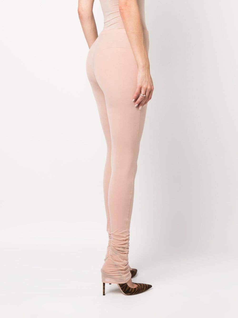 ruched-cuff mid-rise leggings - 4