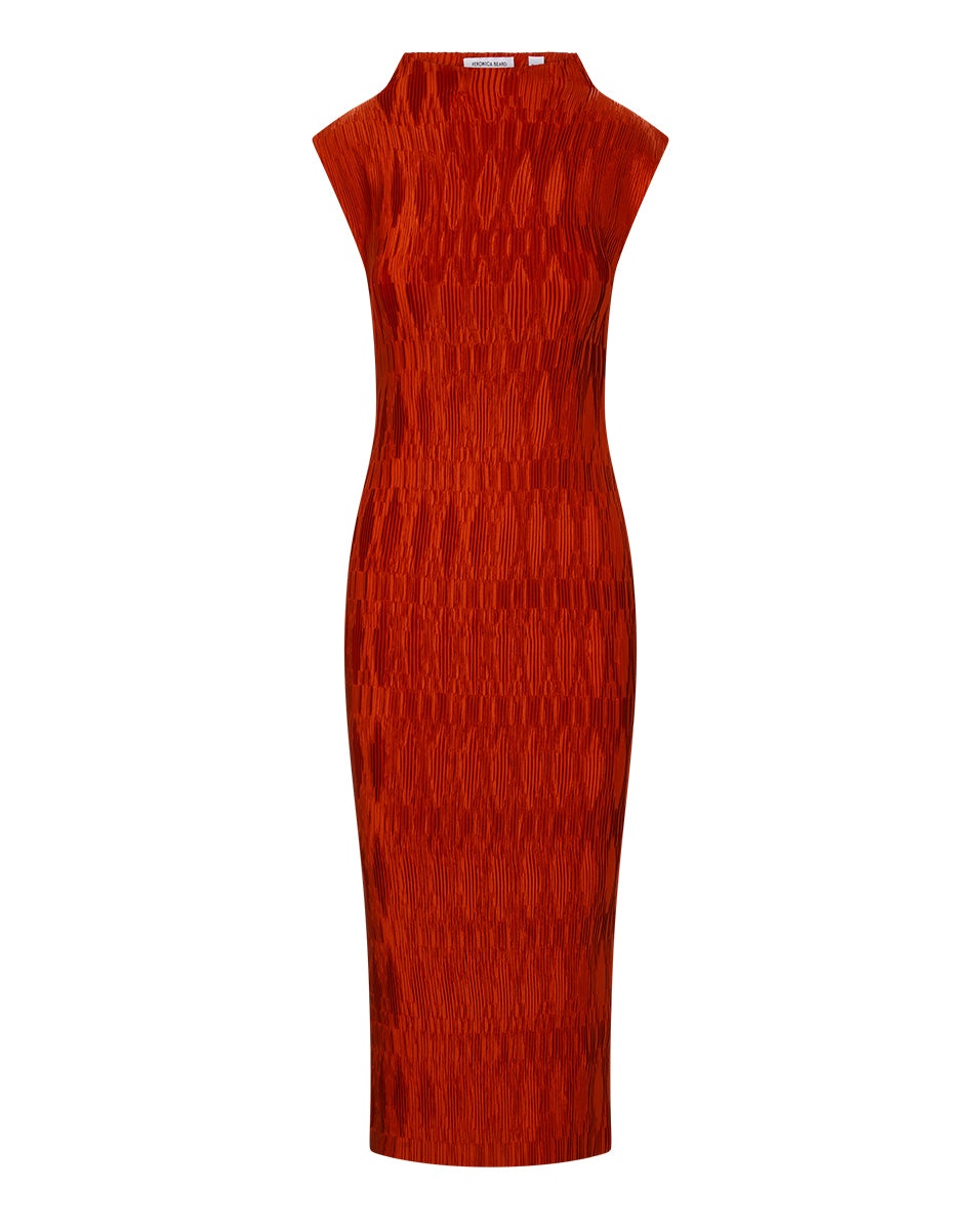 GRAMERCY PLEATED SATIN DRESS - 1