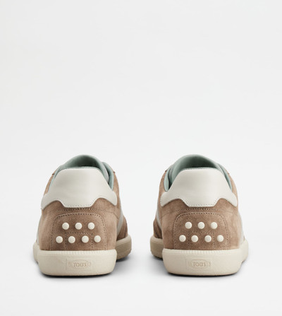 Tod's TOD'S TABS SNEAKERS IN SUEDE - BROWN, WHITE, LIGHT BLUE outlook